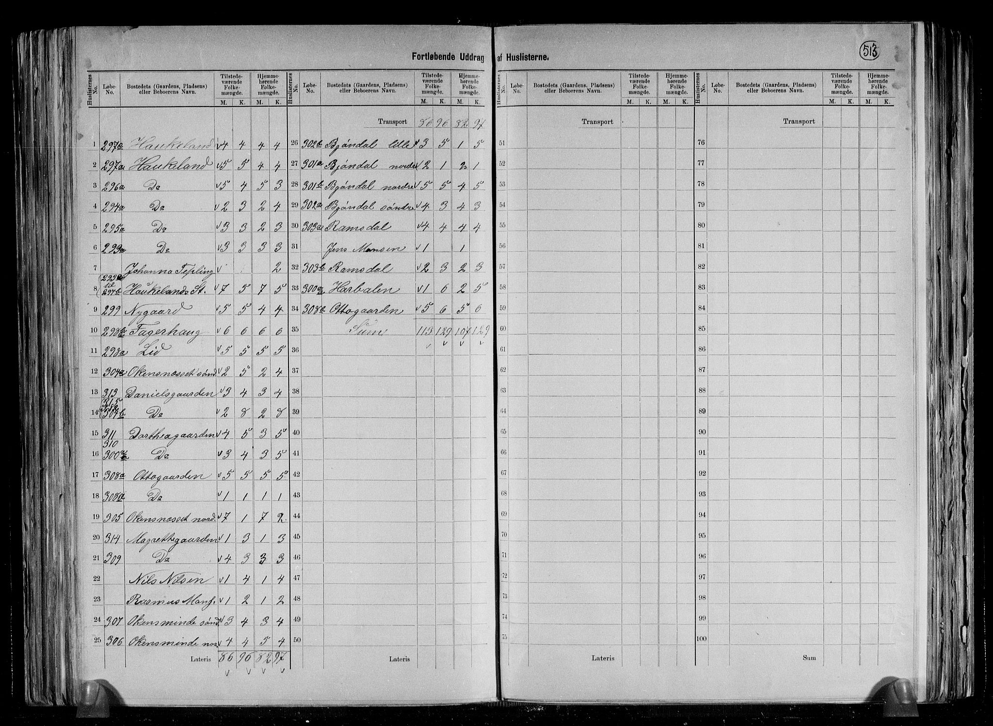 RA, 1891 census for 1250 Haus, 1891, p. 29