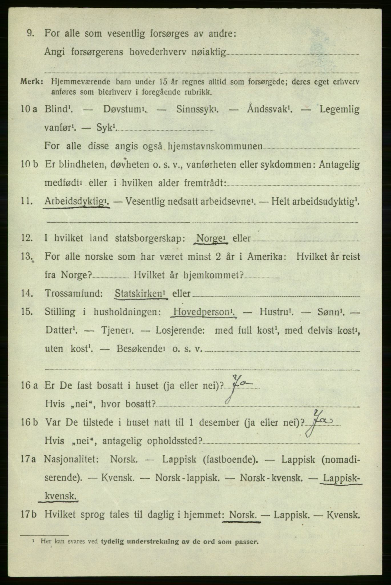 SATØ, 1920 census for Talvik, 1920, p. 2197