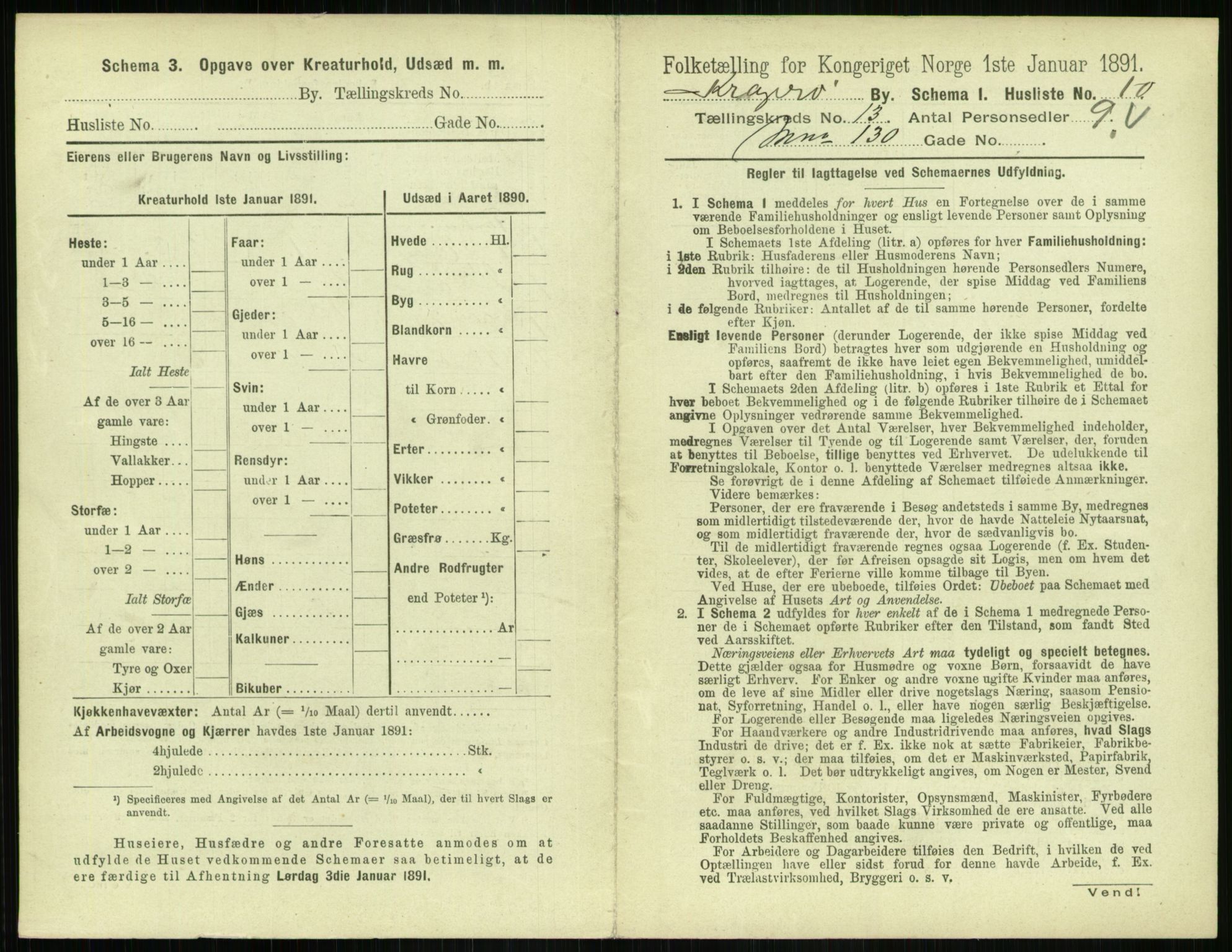 RA, 1891 census for 0801 Kragerø, 1891, p. 670