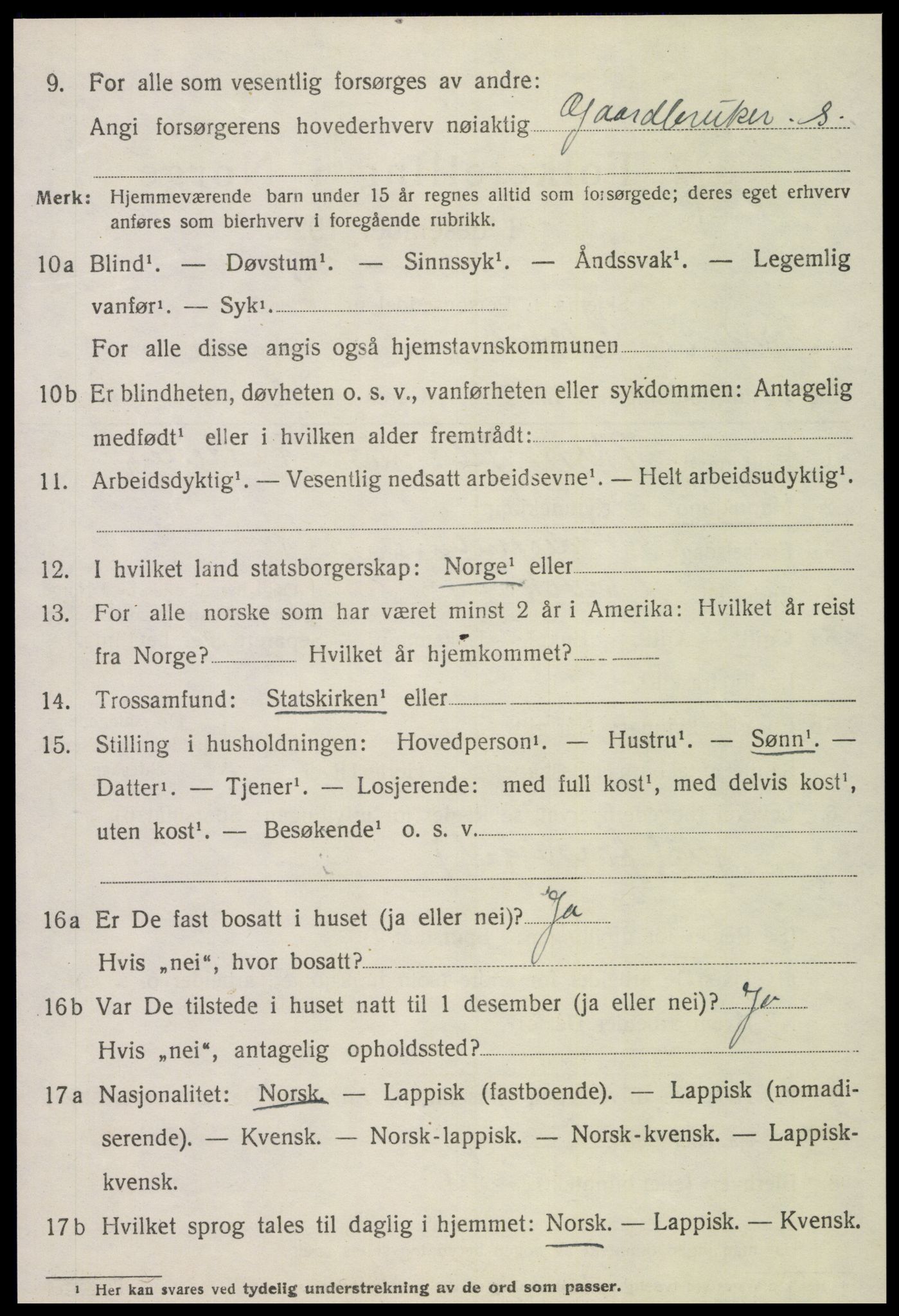 SAT, 1920 census for Leksvik, 1920, p. 4199