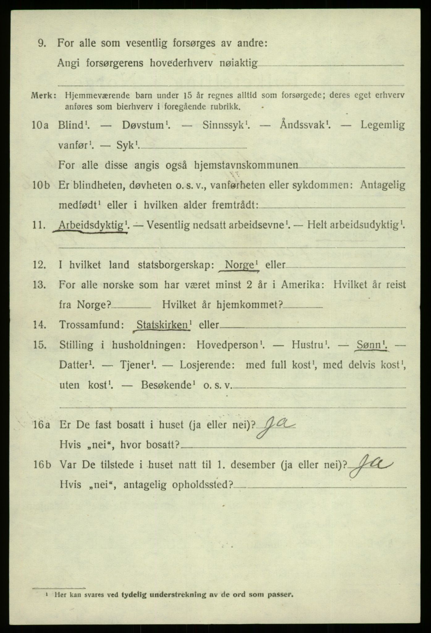 SAB, 1920 census for Strandvik, 1920, p. 4541