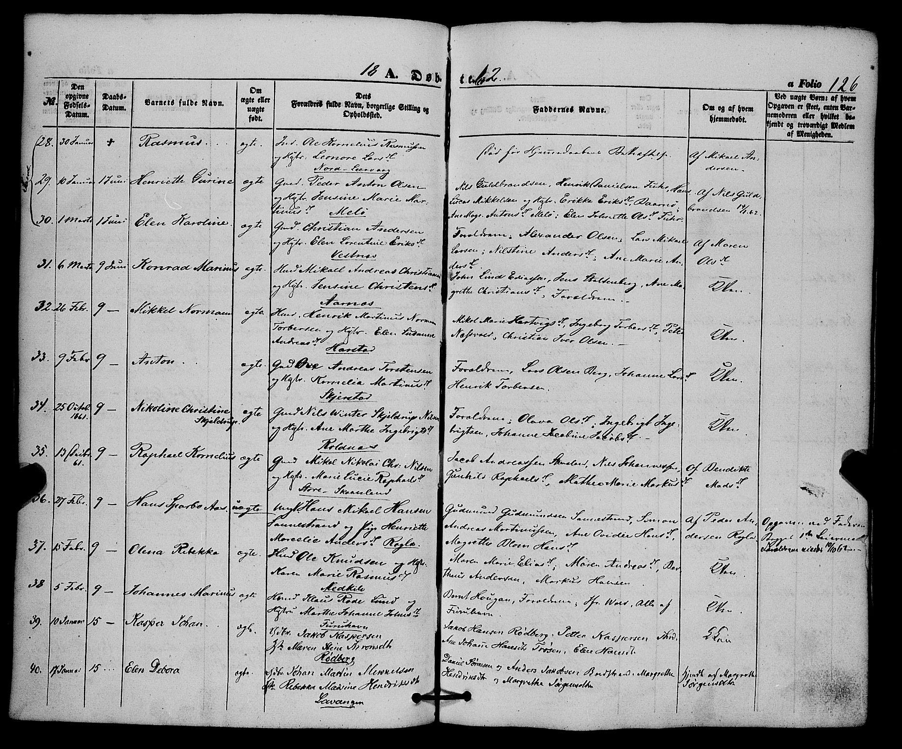 Trondenes sokneprestkontor, SATØ/S-1319/H/Ha/L0011kirke: Parish register (official) no. 11, 1853-1862, p. 126