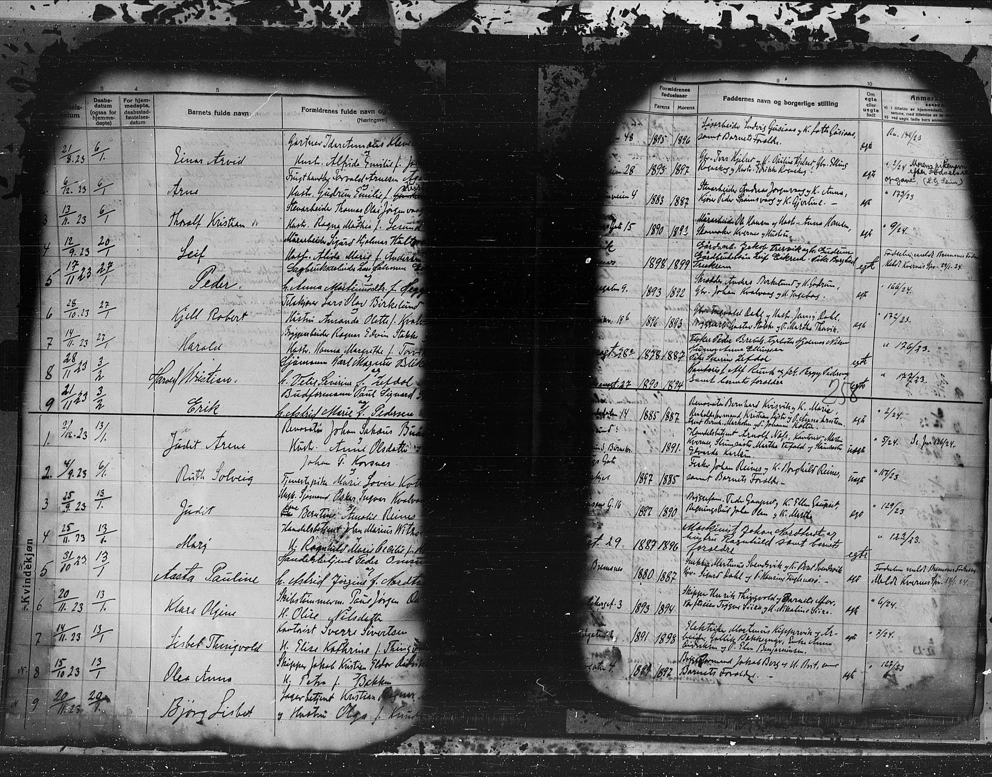 Kristiansund sokneprestkontor, AV/SAT-A-1068/1/I/I1: Parish register (official) no. 7a-b, 1914-1930, p. 258