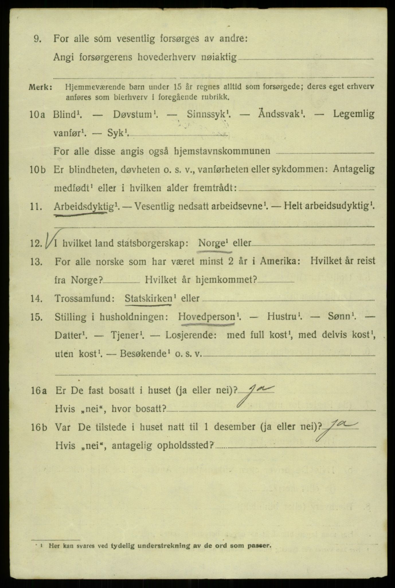 SAB, 1920 census for Bergen, 1920, p. 96107