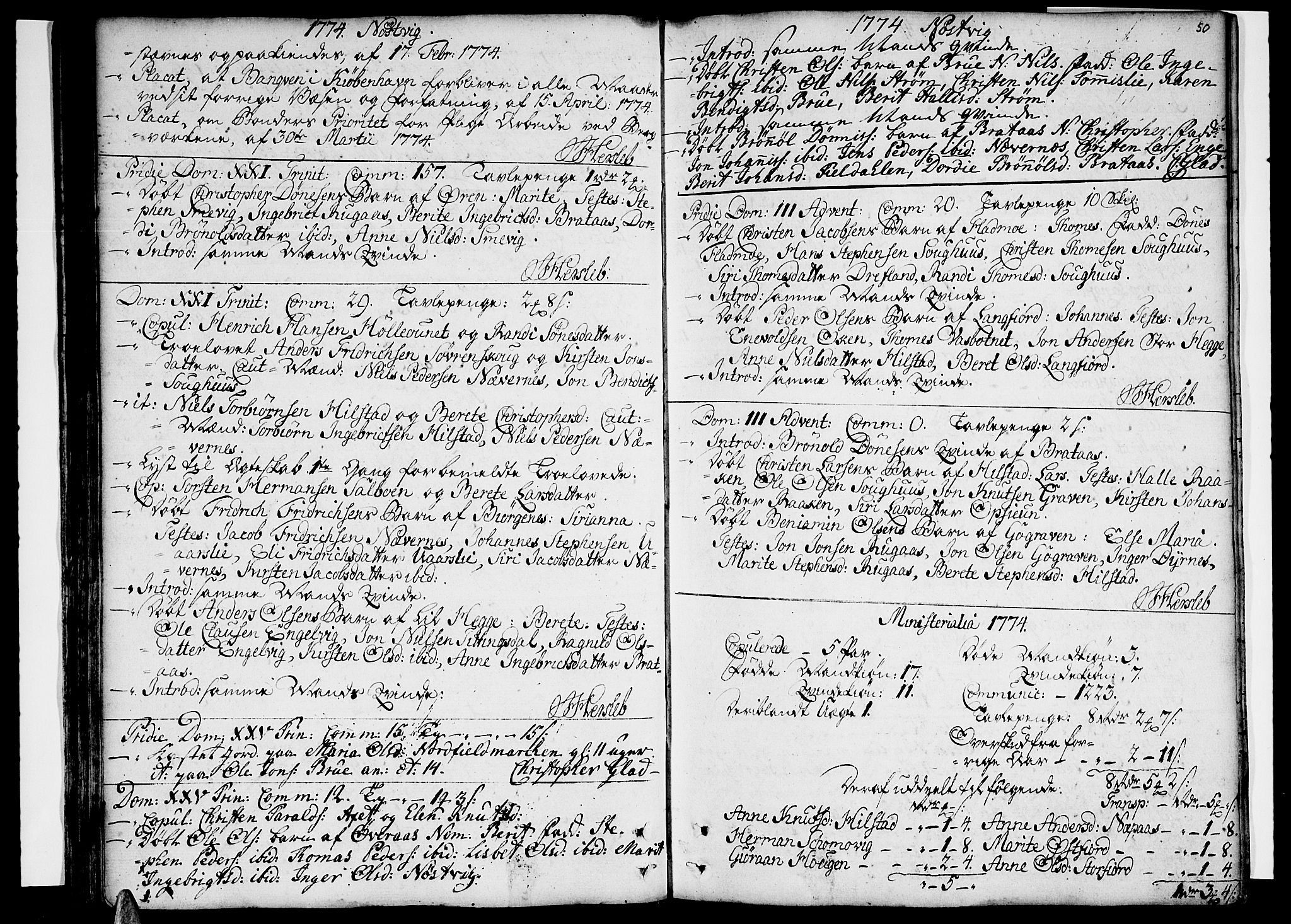 Ministerialprotokoller, klokkerbøker og fødselsregistre - Nordland, SAT/A-1459/814/L0222: Parish register (official) no. 814A03, 1752-1819, p. 50
