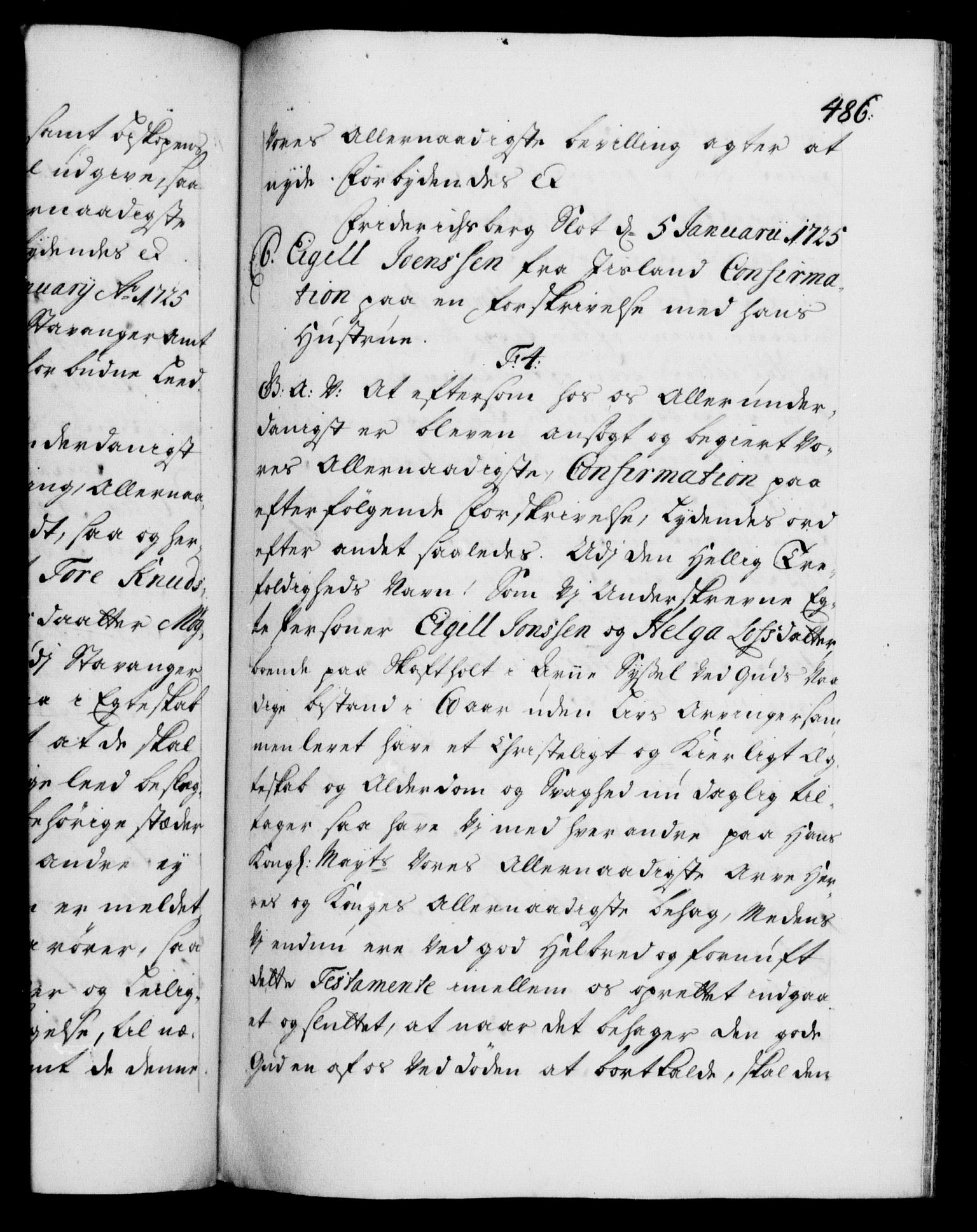 Danske Kanselli 1572-1799, AV/RA-EA-3023/F/Fc/Fca/Fcaa/L0024: Norske registre, 1723-1725, p. 486a