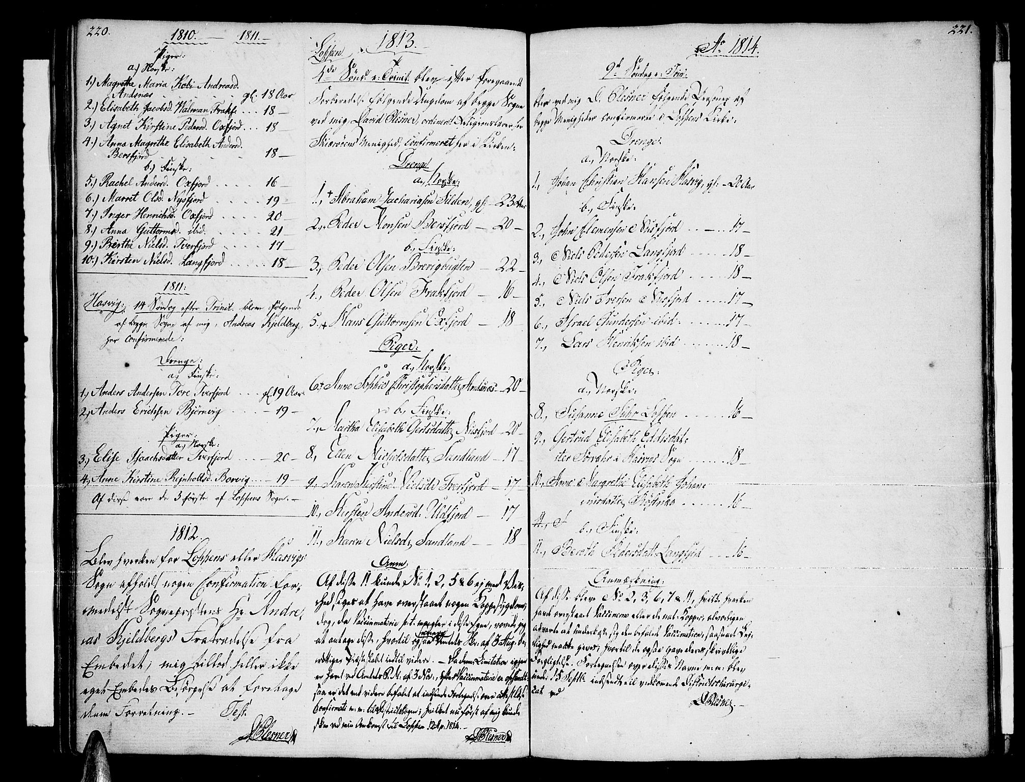 Loppa sokneprestkontor, SATØ/S-1339/H/Ha/L0002kirke: Parish register (official) no. 2, 1785-1821, p. 220-221