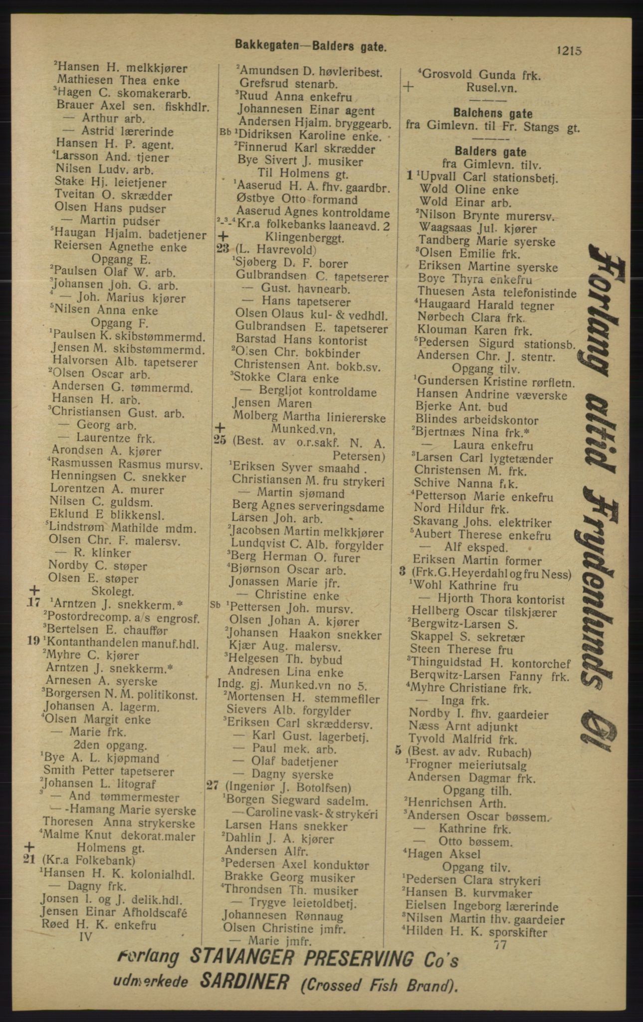 Kristiania/Oslo adressebok, PUBL/-, 1913, p. 1171