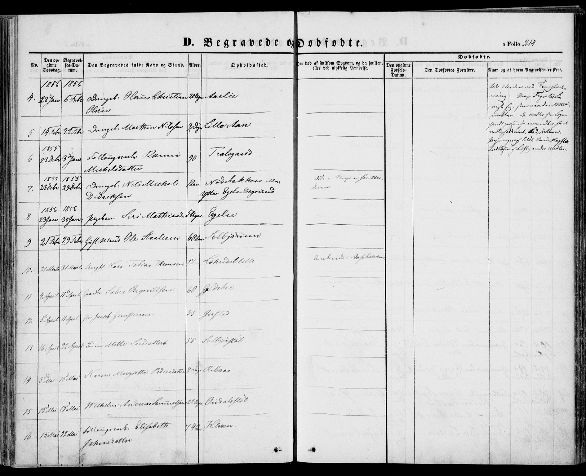 Kvinesdal sokneprestkontor, SAK/1111-0026/F/Fa/Fab/L0005: Parish register (official) no. A 5, 1844-1857, p. 214