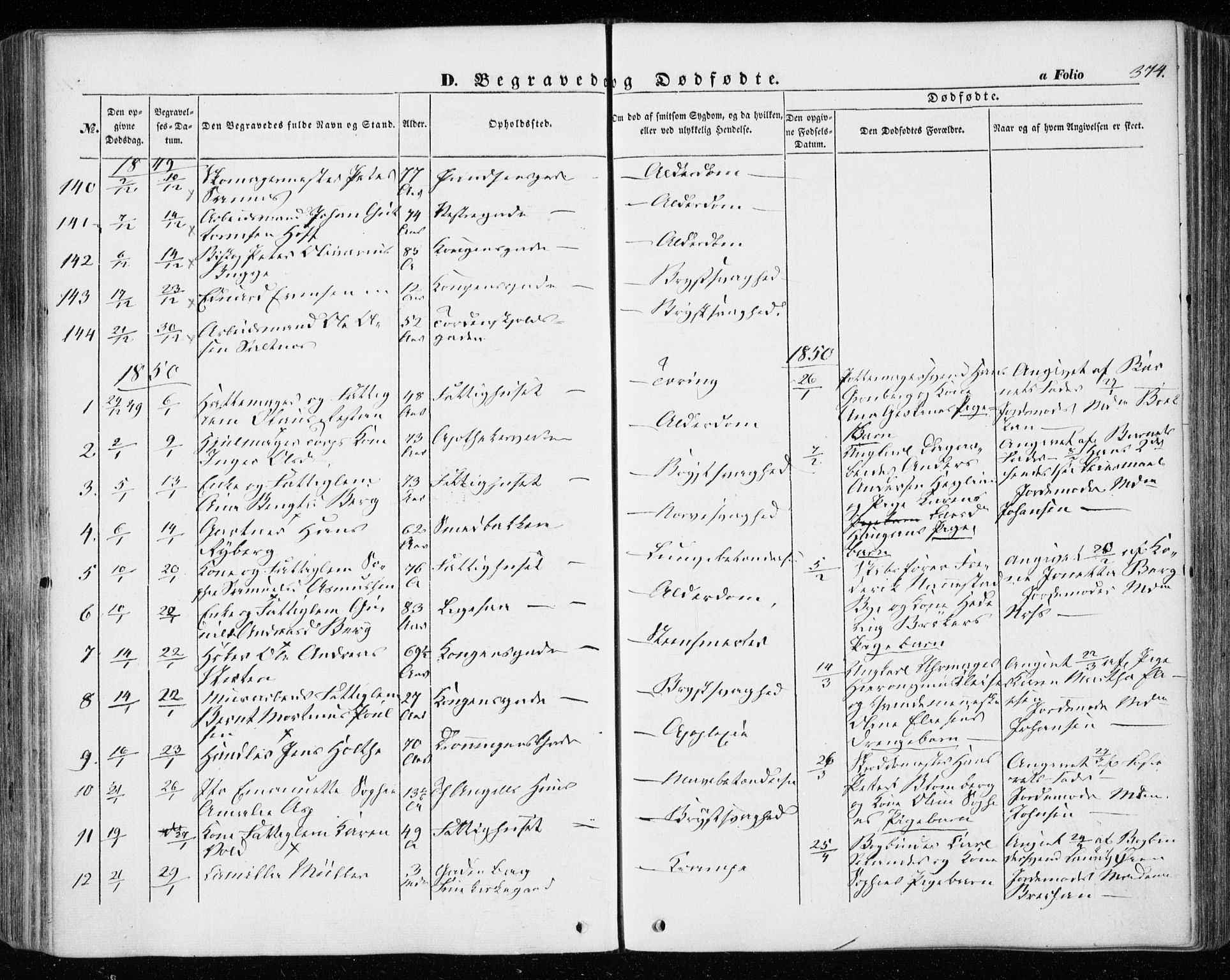 Ministerialprotokoller, klokkerbøker og fødselsregistre - Sør-Trøndelag, SAT/A-1456/601/L0051: Parish register (official) no. 601A19, 1848-1857, p. 374