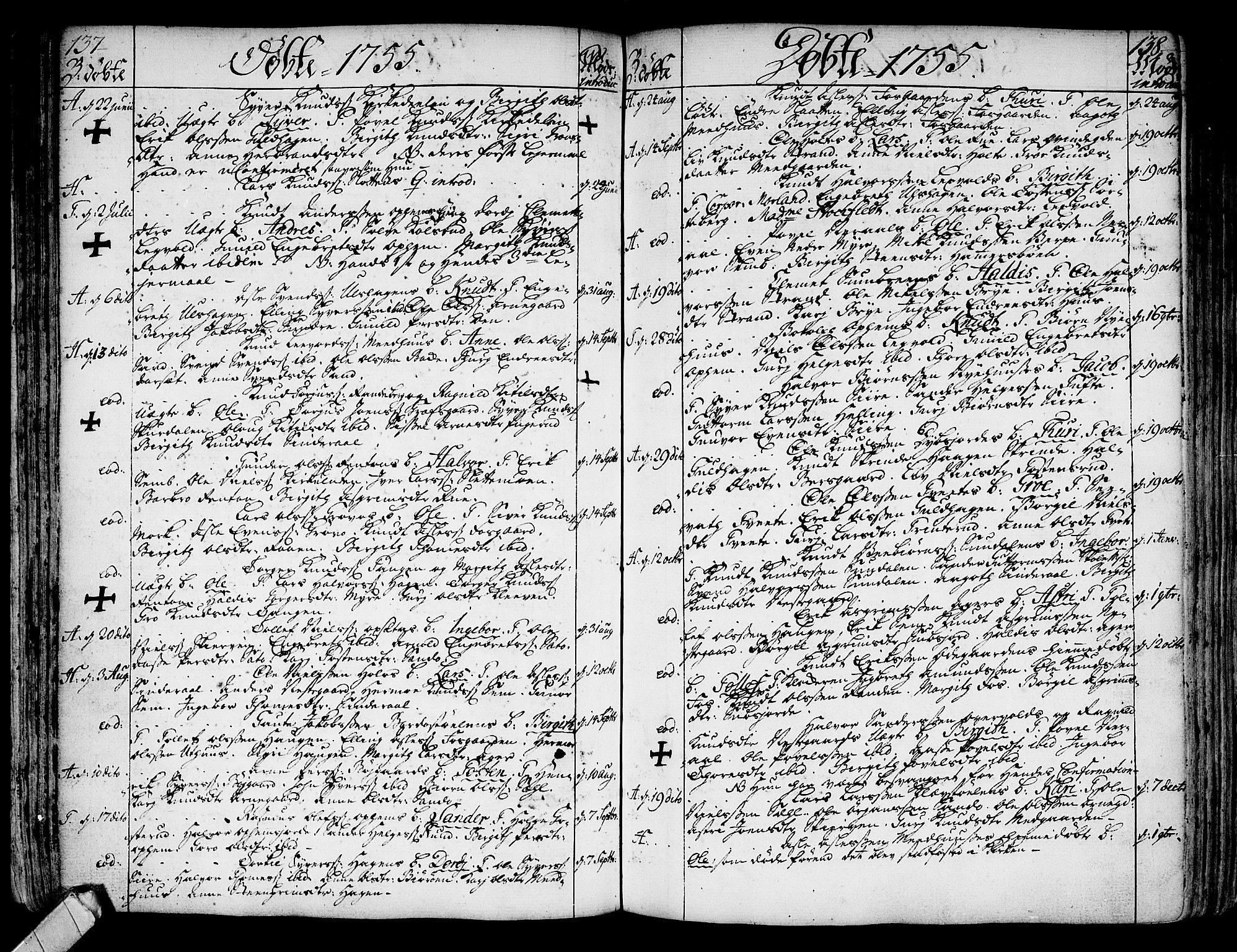 Ål kirkebøker, AV/SAKO-A-249/F/Fa/L0001: Parish register (official) no. I 1, 1744-1769, p. 137-138