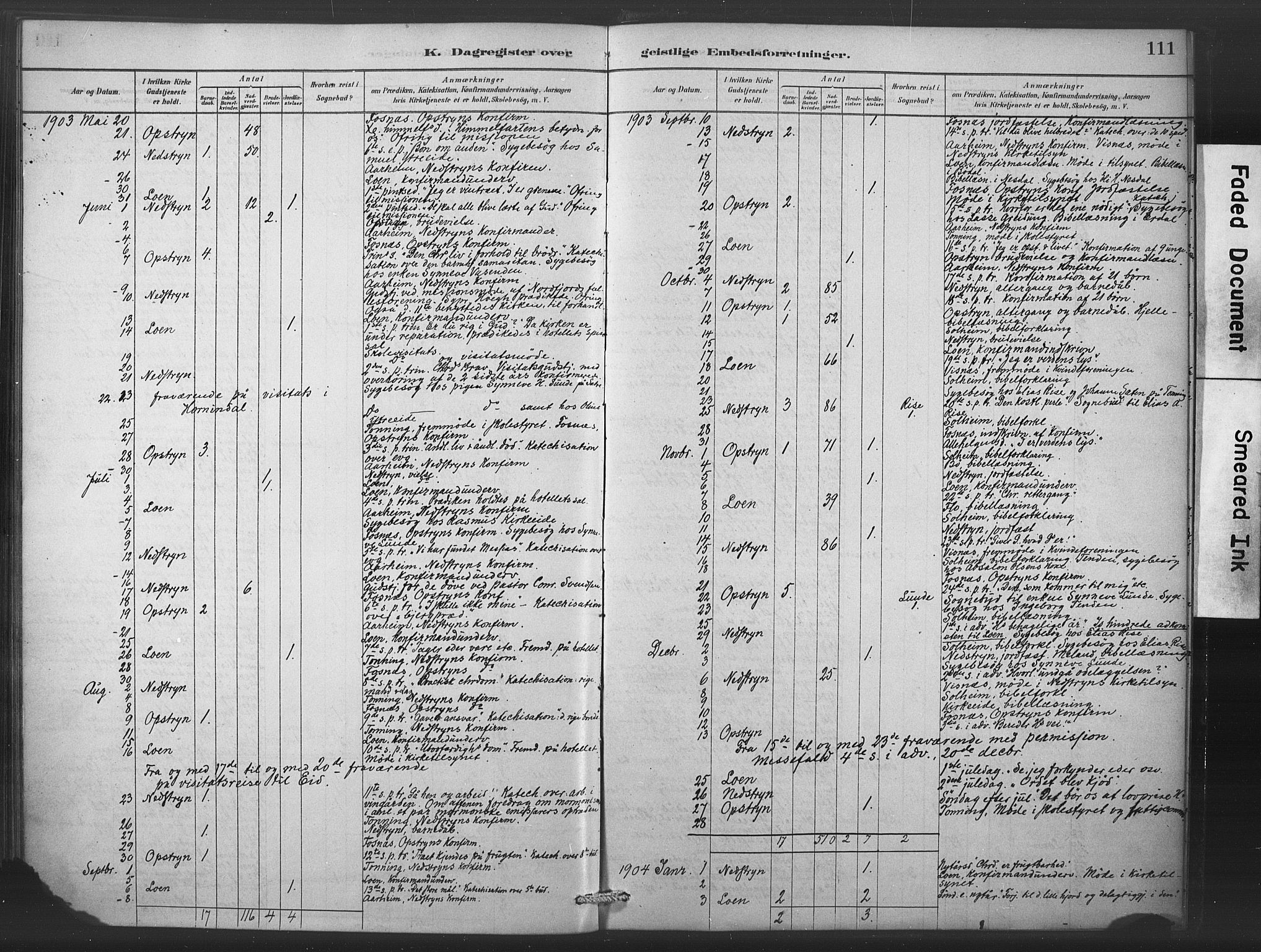 Stryn Sokneprestembete, AV/SAB-A-82501: Parish register (official) no. C 1, 1878-1907, p. 111