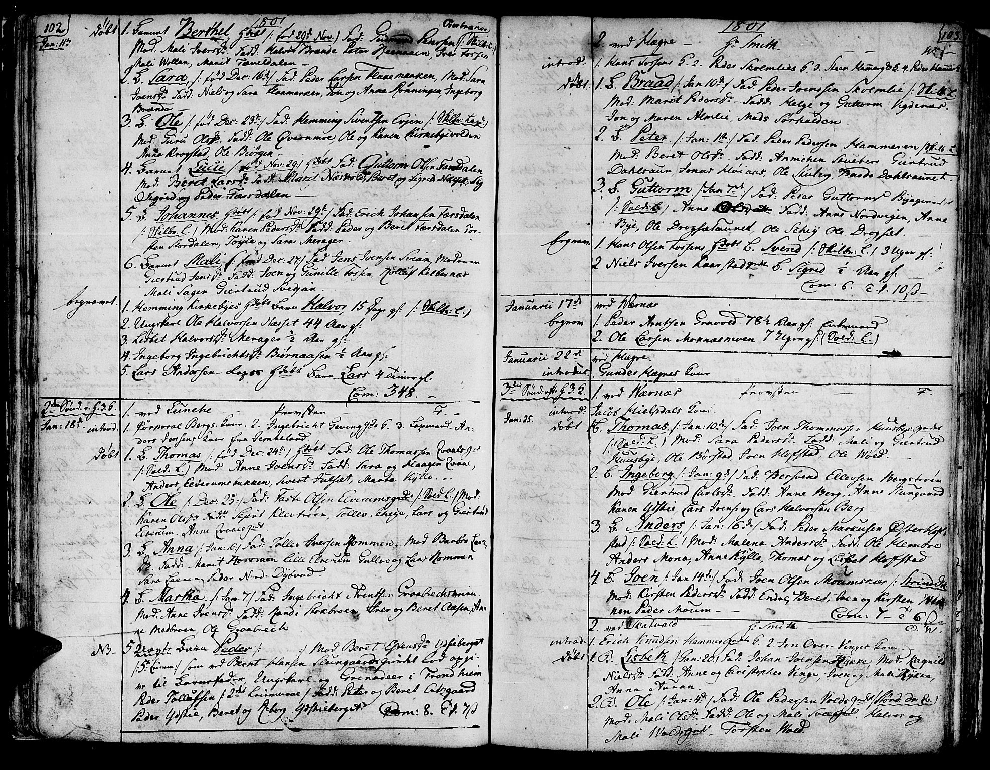 Ministerialprotokoller, klokkerbøker og fødselsregistre - Nord-Trøndelag, SAT/A-1458/709/L0060: Parish register (official) no. 709A07, 1797-1815, p. 102-103