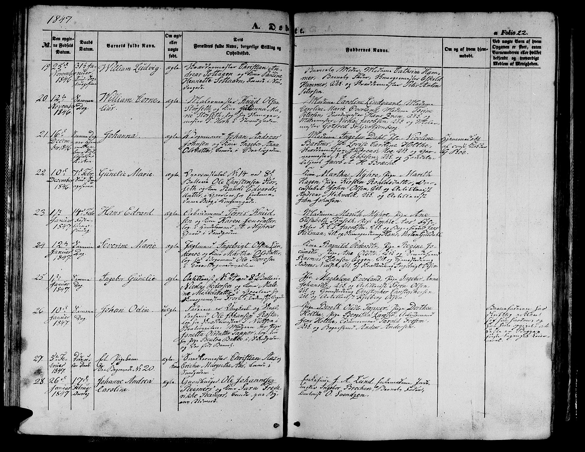 Ministerialprotokoller, klokkerbøker og fødselsregistre - Sør-Trøndelag, AV/SAT-A-1456/602/L0137: Parish register (copy) no. 602C05, 1846-1856, p. 22