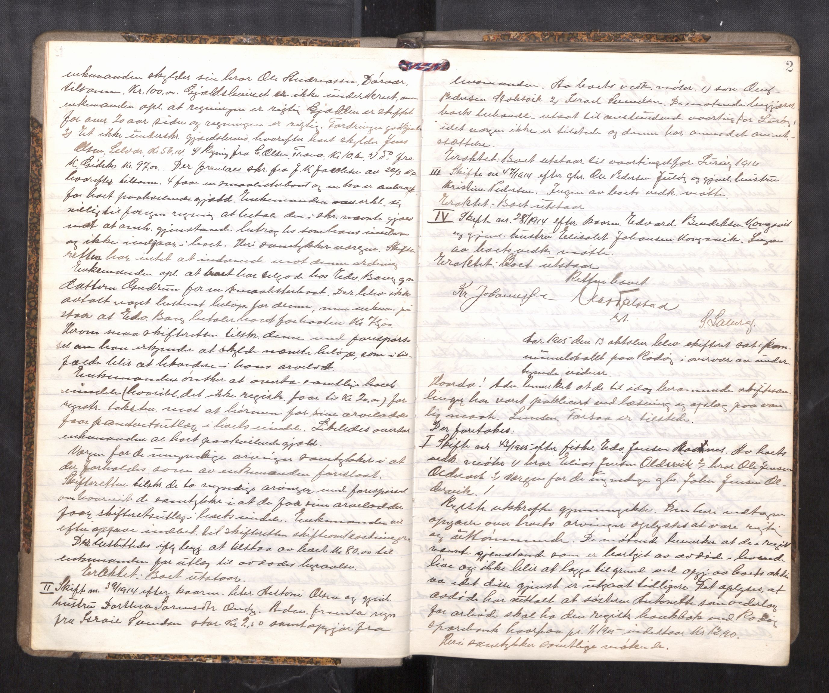 Rana sorenskriveri , AV/SAT-A-1108/1/3/3B/L0010: Skiftebehandlingsprotokoll, 1915-1918, p. 2