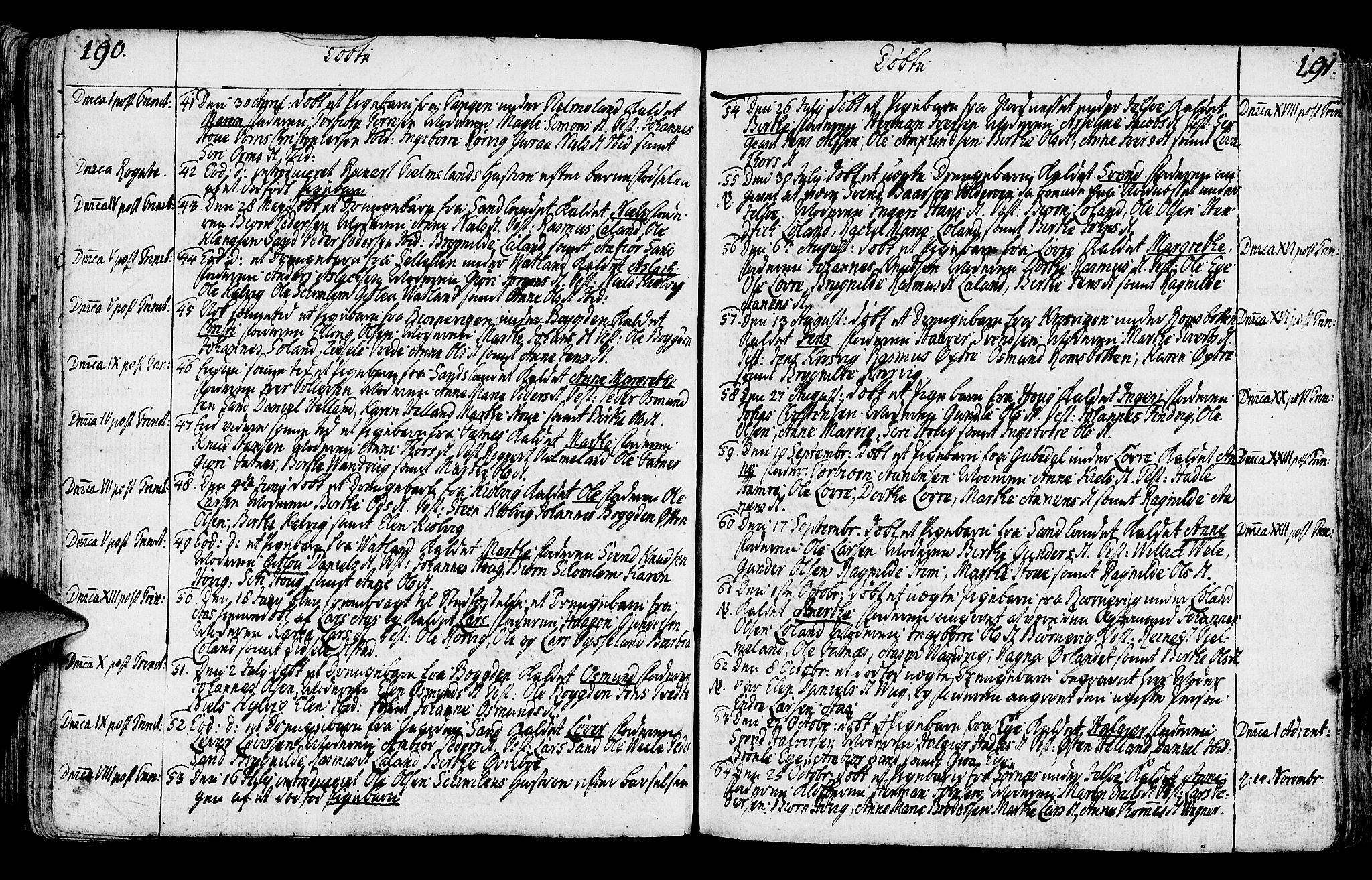 Jelsa sokneprestkontor, SAST/A-101842/01/IV: Parish register (official) no. A 3, 1768-1796, p. 190-191