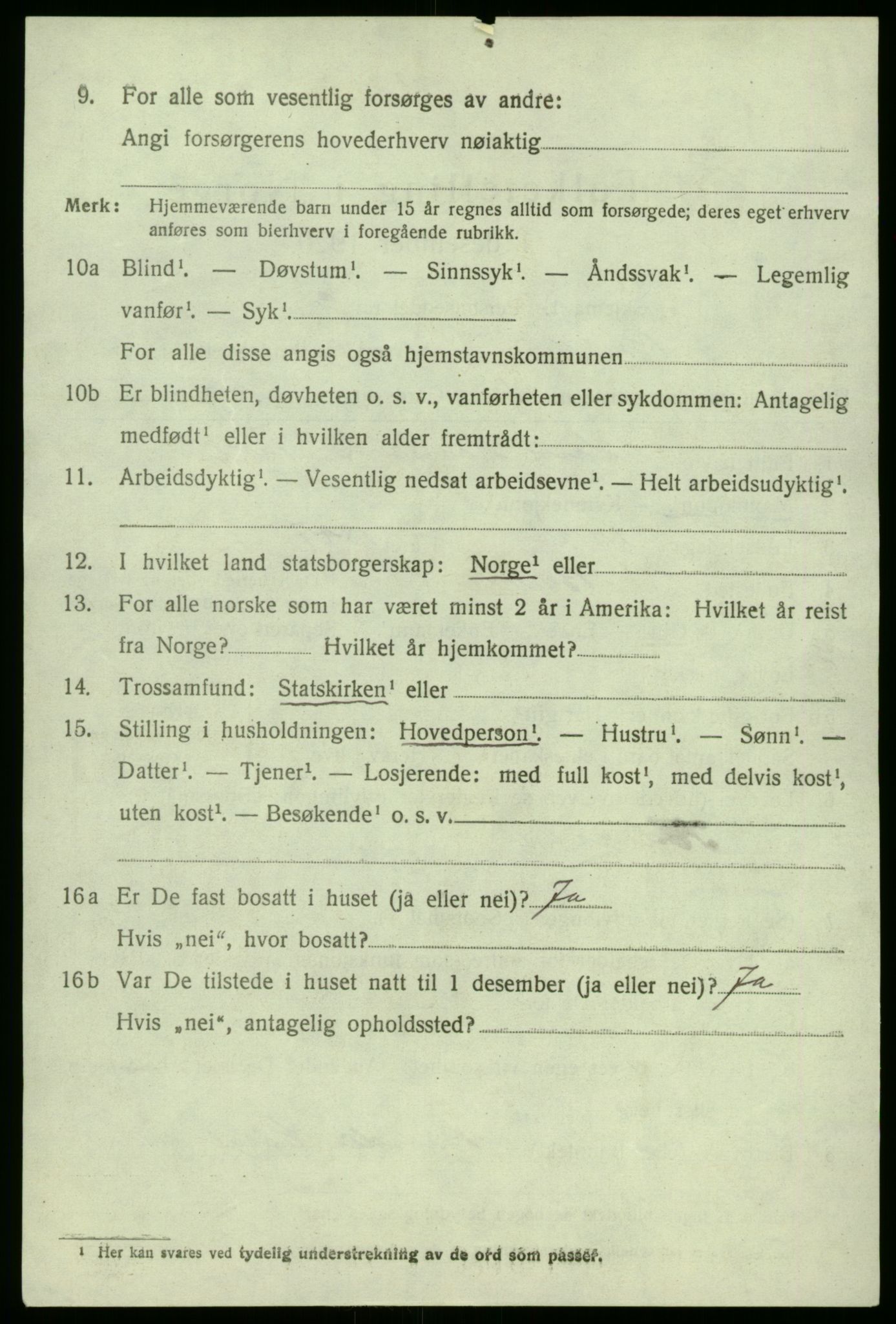 SAB, 1920 census for Brekke, 1920, p. 1729