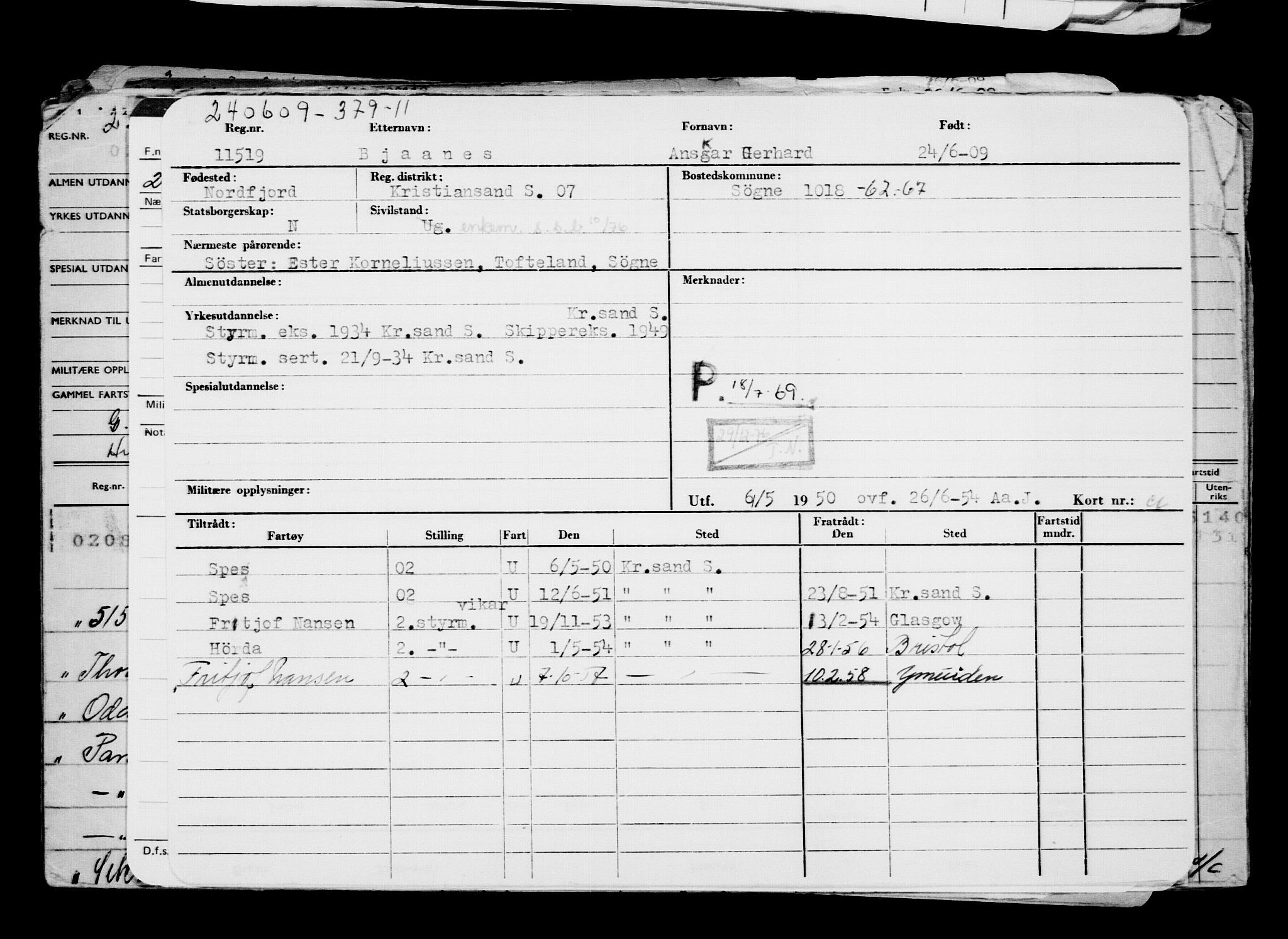 Direktoratet for sjømenn, RA/S-3545/G/Gb/L0083: Hovedkort, 1909, p. 834