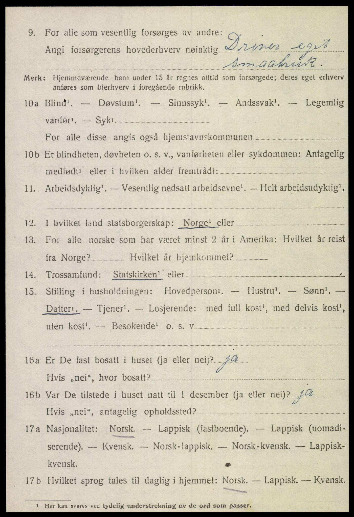 SAT, 1920 census for Inderøy, 1920, p. 4214