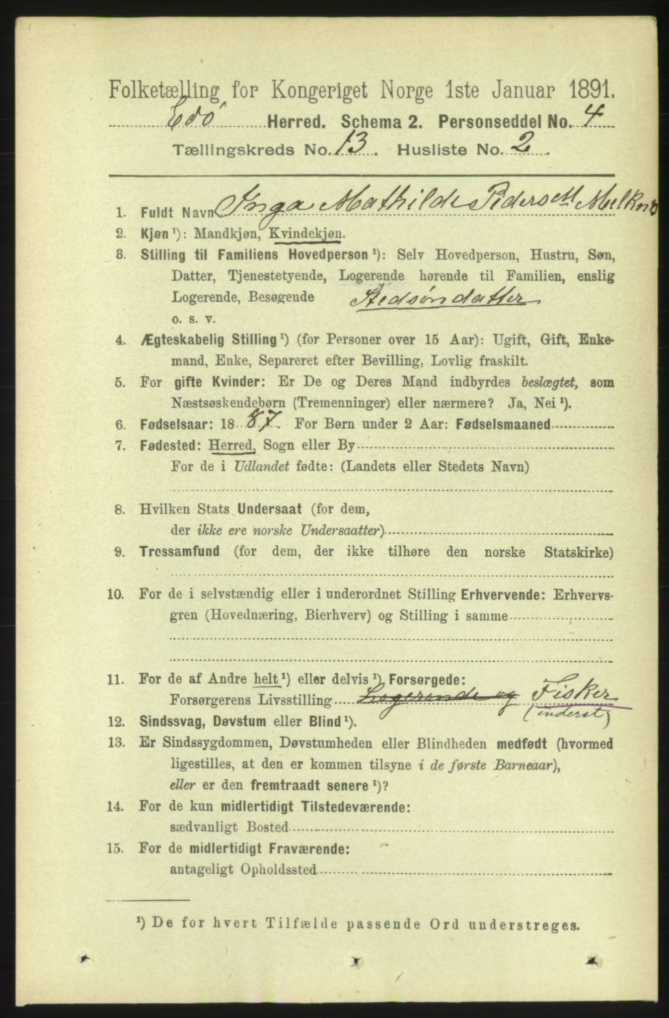 RA, 1891 census for 1573 Edøy, 1891, p. 3688