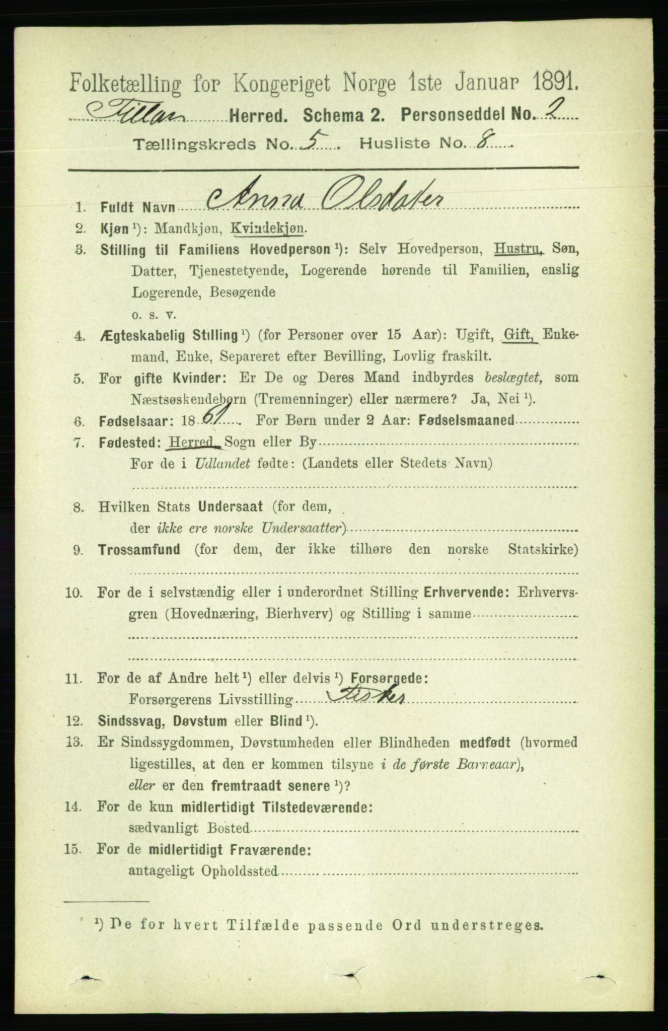 RA, 1891 census for 1616 Fillan, 1891, p. 1041