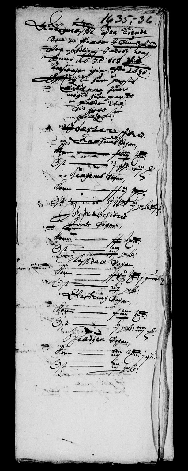 Rentekammeret inntil 1814, Reviderte regnskaper, Lensregnskaper, AV/RA-EA-5023/R/Rb/Rbt/L0070: Bergenhus len, 1635-1636
