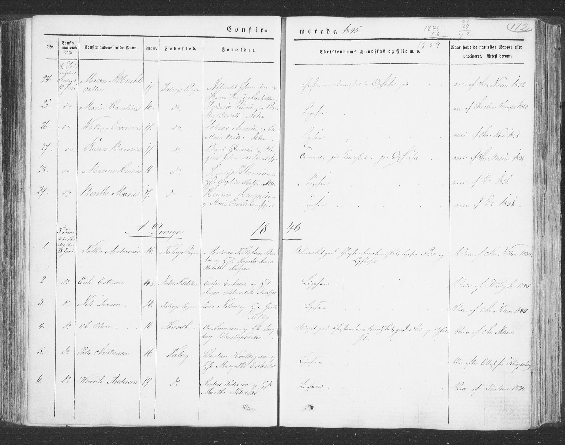 Talvik sokneprestkontor, AV/SATØ-S-1337/H/Ha/L0009kirke: Parish register (official) no. 9, 1837-1852, p. 172