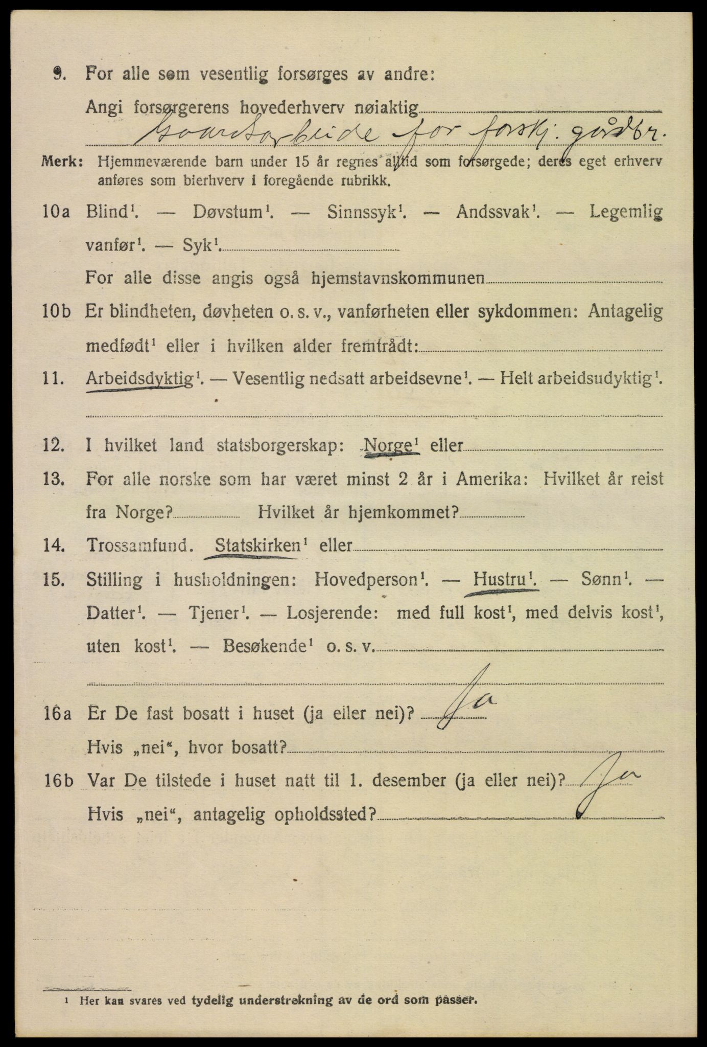 SAH, 1920 census for Grue, 1920, p. 3250