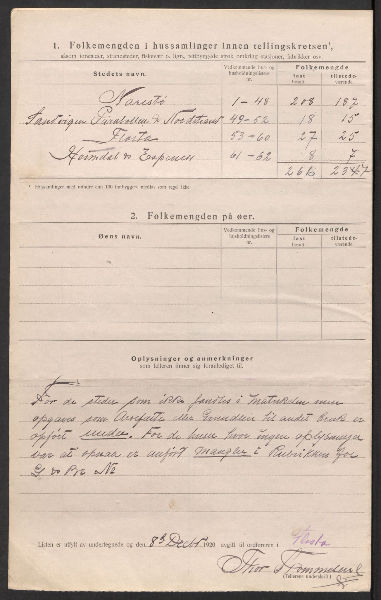 SAK, 1920 census for Flosta, 1920, p. 11