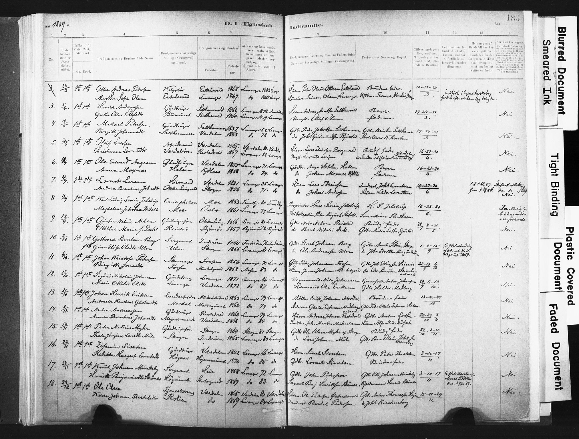 Ministerialprotokoller, klokkerbøker og fødselsregistre - Nord-Trøndelag, SAT/A-1458/721/L0207: Parish register (official) no. 721A02, 1880-1911, p. 183