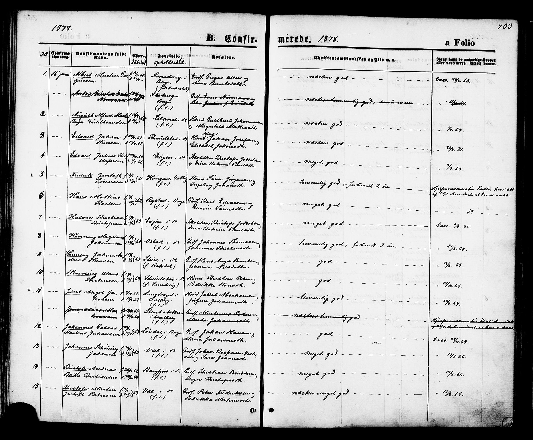Ministerialprotokoller, klokkerbøker og fødselsregistre - Nordland, SAT/A-1459/880/L1132: Parish register (official) no. 880A06, 1869-1887, p. 203