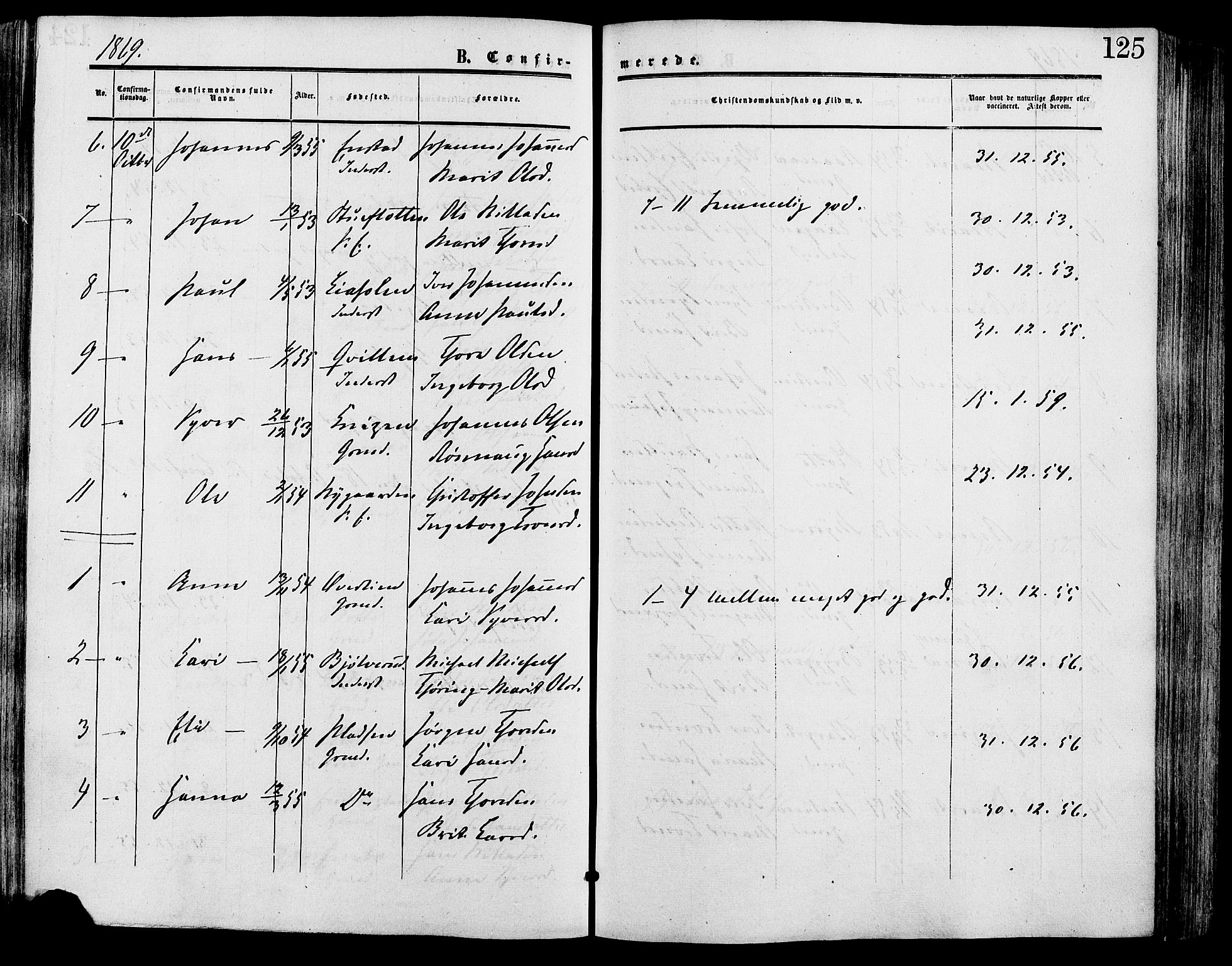 Lesja prestekontor, AV/SAH-PREST-068/H/Ha/Haa/L0009: Parish register (official) no. 9, 1854-1889, p. 125