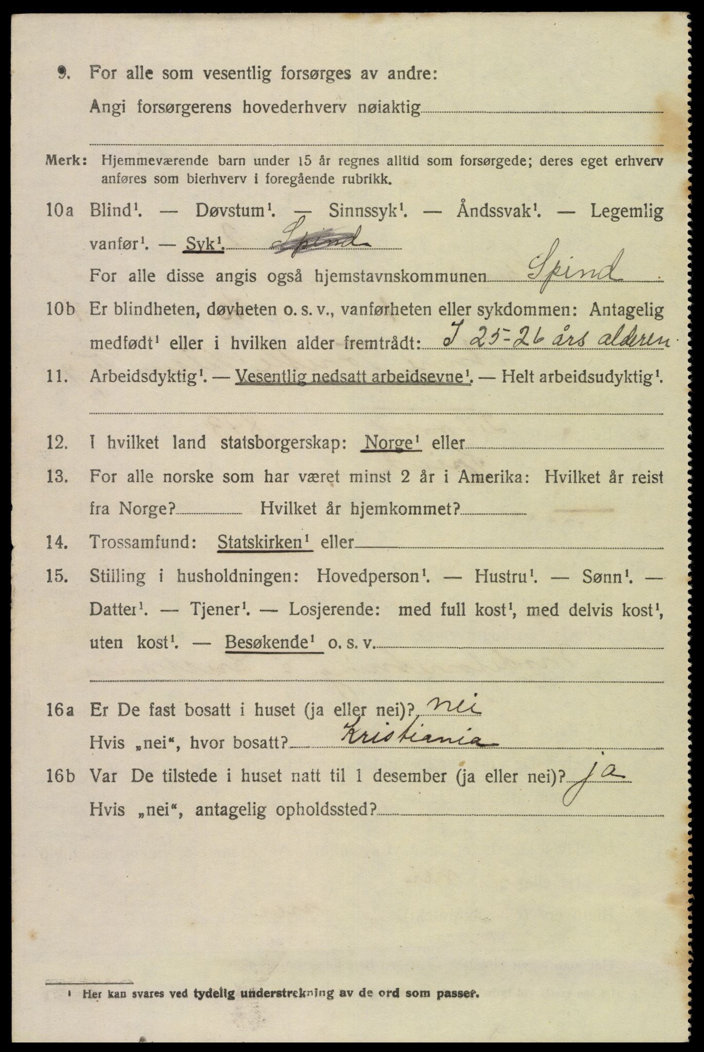 SAK, 1920 census for Spind, 1920, p. 1136