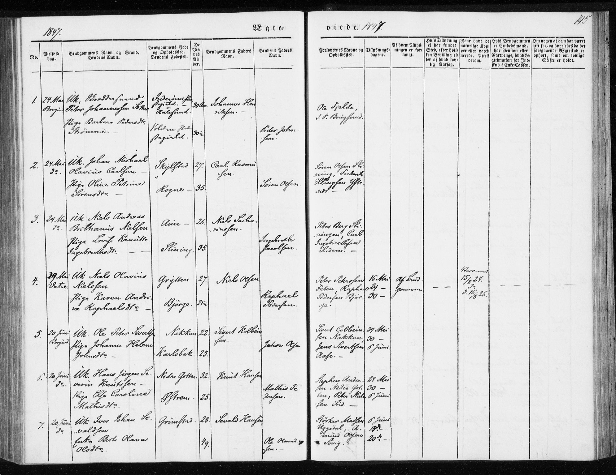 Ministerialprotokoller, klokkerbøker og fødselsregistre - Møre og Romsdal, AV/SAT-A-1454/528/L0415: Curate's parish register no. 528B03, 1843-1852, p. 145