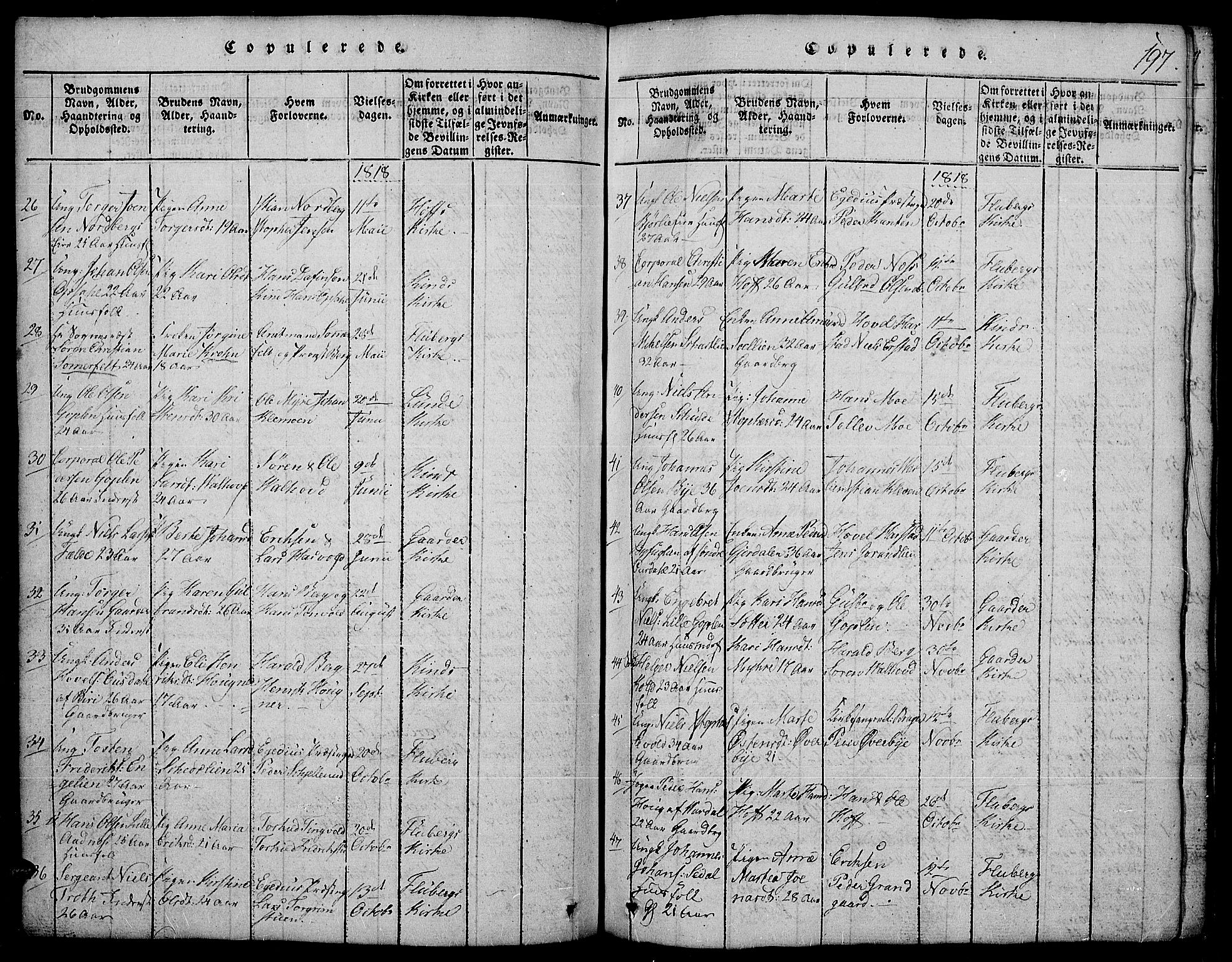 Land prestekontor, AV/SAH-PREST-120/H/Ha/Hab/L0001: Parish register (copy) no. 1, 1814-1833, p. 197a