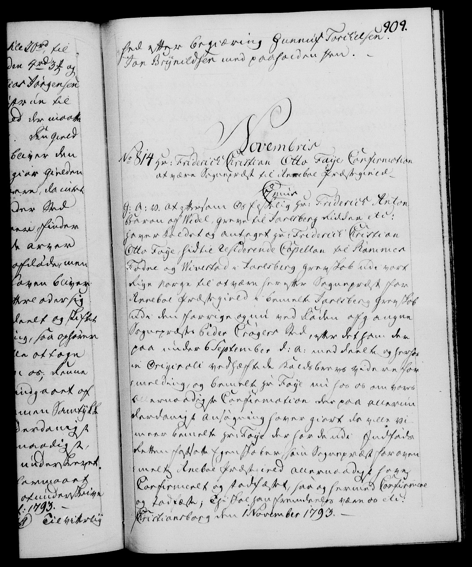 Danske Kanselli 1572-1799, RA/EA-3023/F/Fc/Fca/Fcaa/L0054: Norske registre, 1792-1793, p. 909a