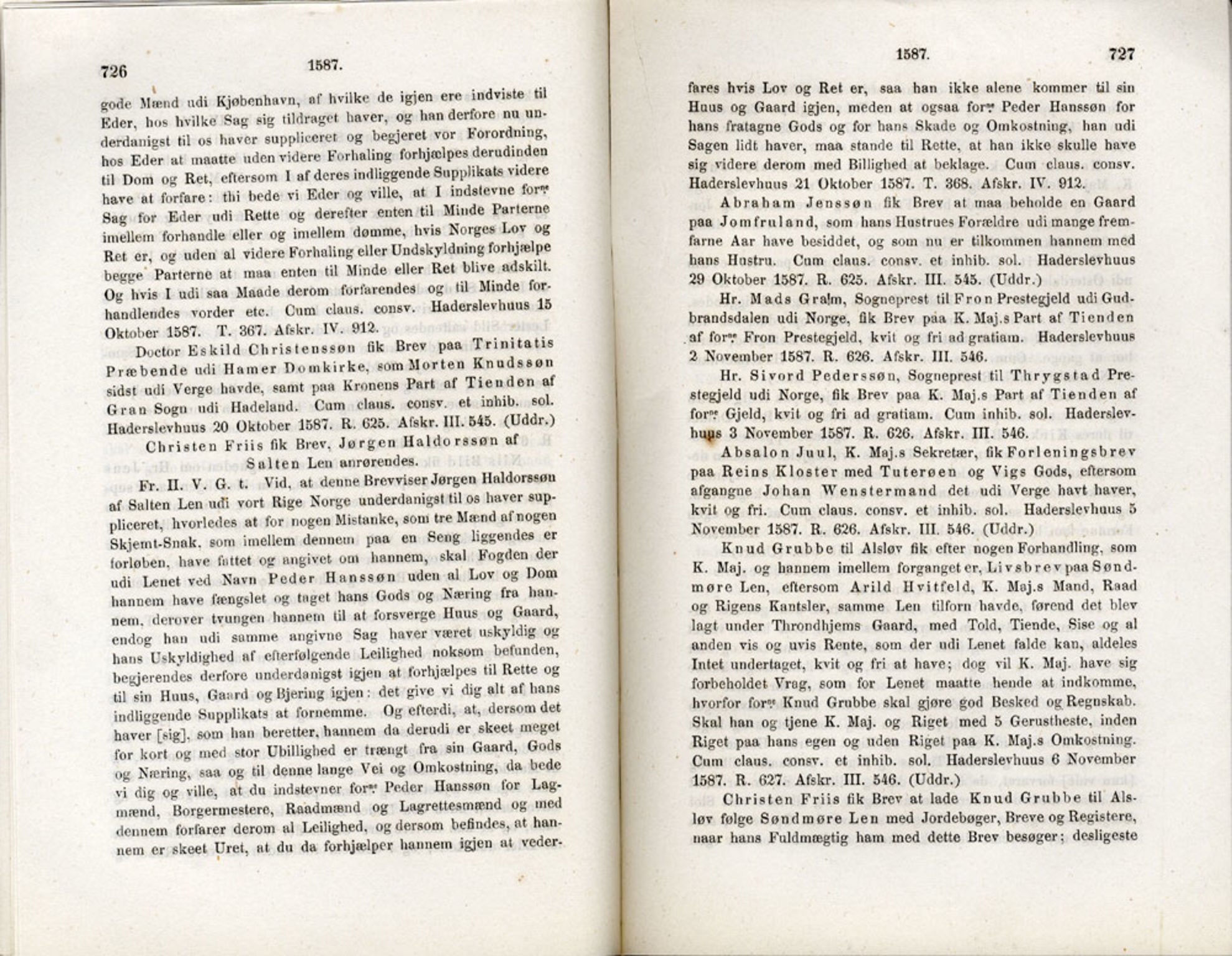 Publikasjoner utgitt av Det Norske Historiske Kildeskriftfond, PUBL/-/-/-: Norske Rigs-Registranter, bind 2, 1572-1588, p. 726-727