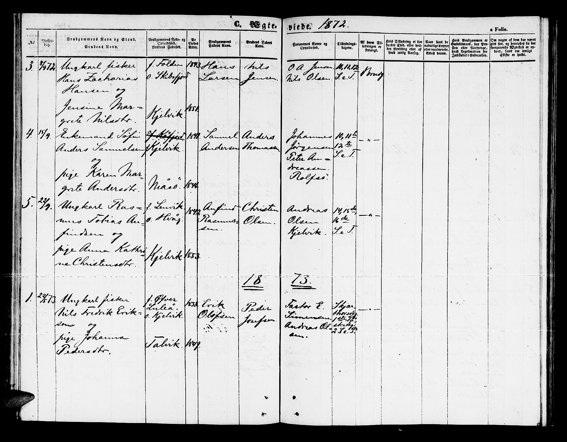 Måsøy sokneprestkontor, SATØ/S-1348/H/Hb/L0003klokker: Parish register (copy) no. 3, 1861-1886