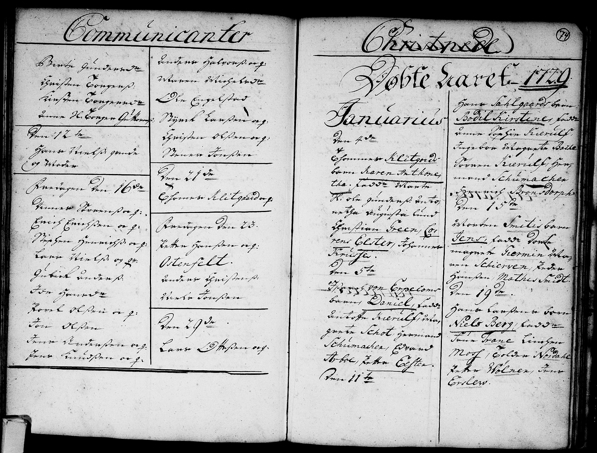 Strømsø kirkebøker, AV/SAKO-A-246/F/Fa/L0003: Parish register (official) no. I 3, 1727-1731, p. 74