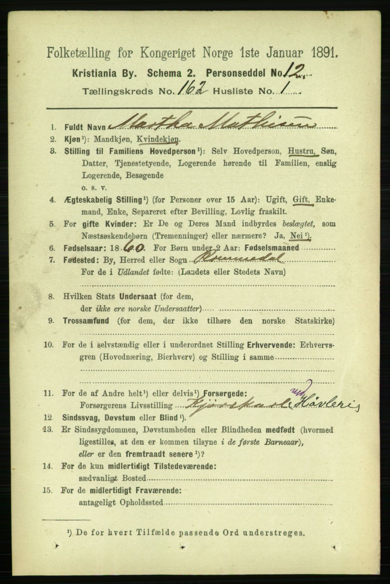 RA, 1891 census for 0301 Kristiania, 1891, p. 92591