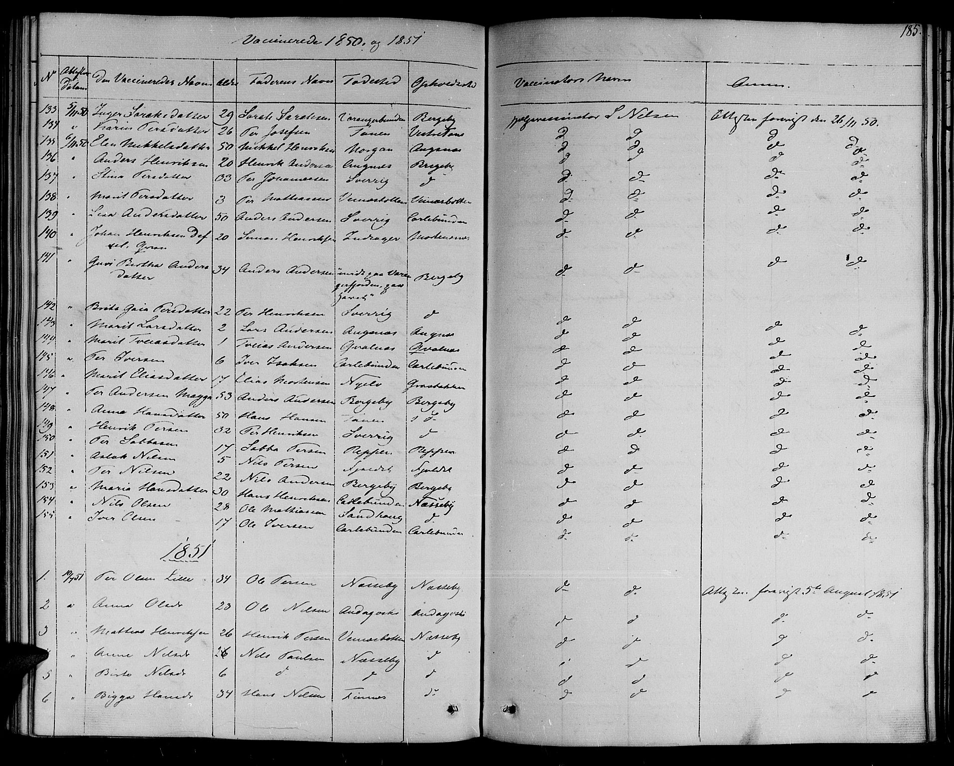 Nesseby sokneprestkontor, SATØ/S-1330/H/Ha/L0001kirke: Parish register (official) no. 1, 1838-1855, p. 185