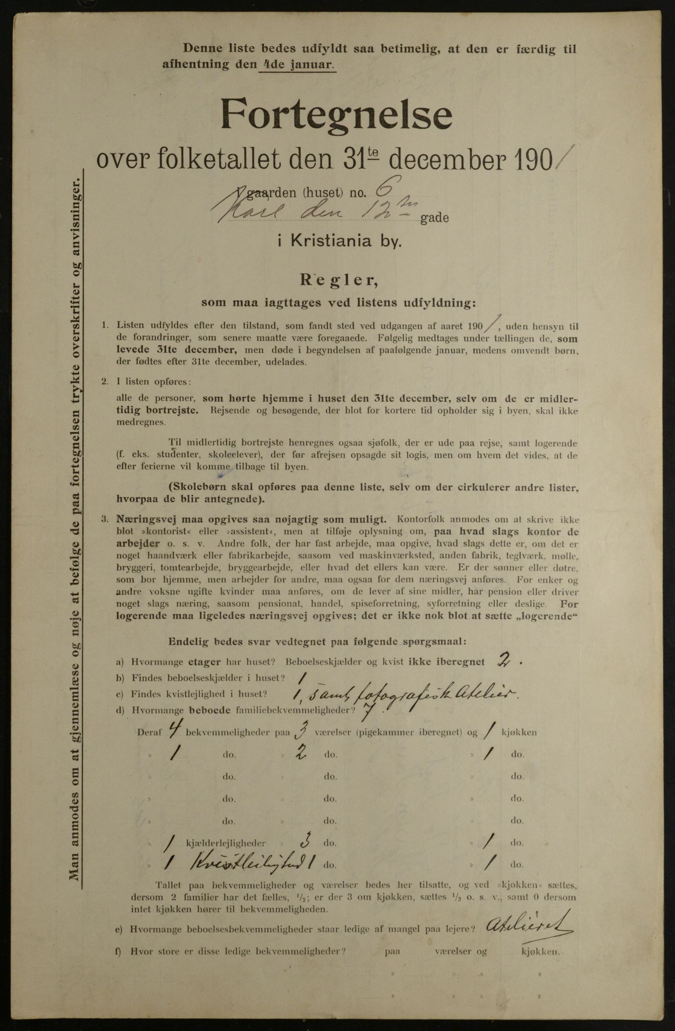 OBA, Municipal Census 1901 for Kristiania, 1901, p. 7541