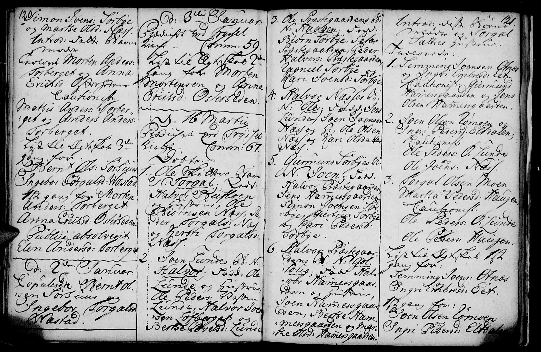 Elverum prestekontor, AV/SAH-PREST-044/H/Ha/Haa/L0001: Parish register (official) no. 1, 1730-1760, p. 120-121