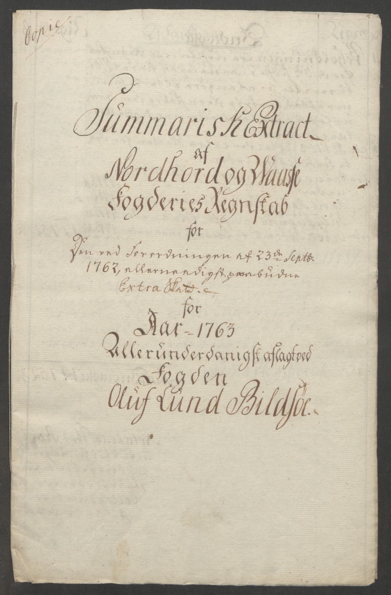 Rentekammeret inntil 1814, Reviderte regnskaper, Fogderegnskap, AV/RA-EA-4092/R51/L3303: Ekstraskatten Nordhordland og Voss, 1762-1772, p. 23