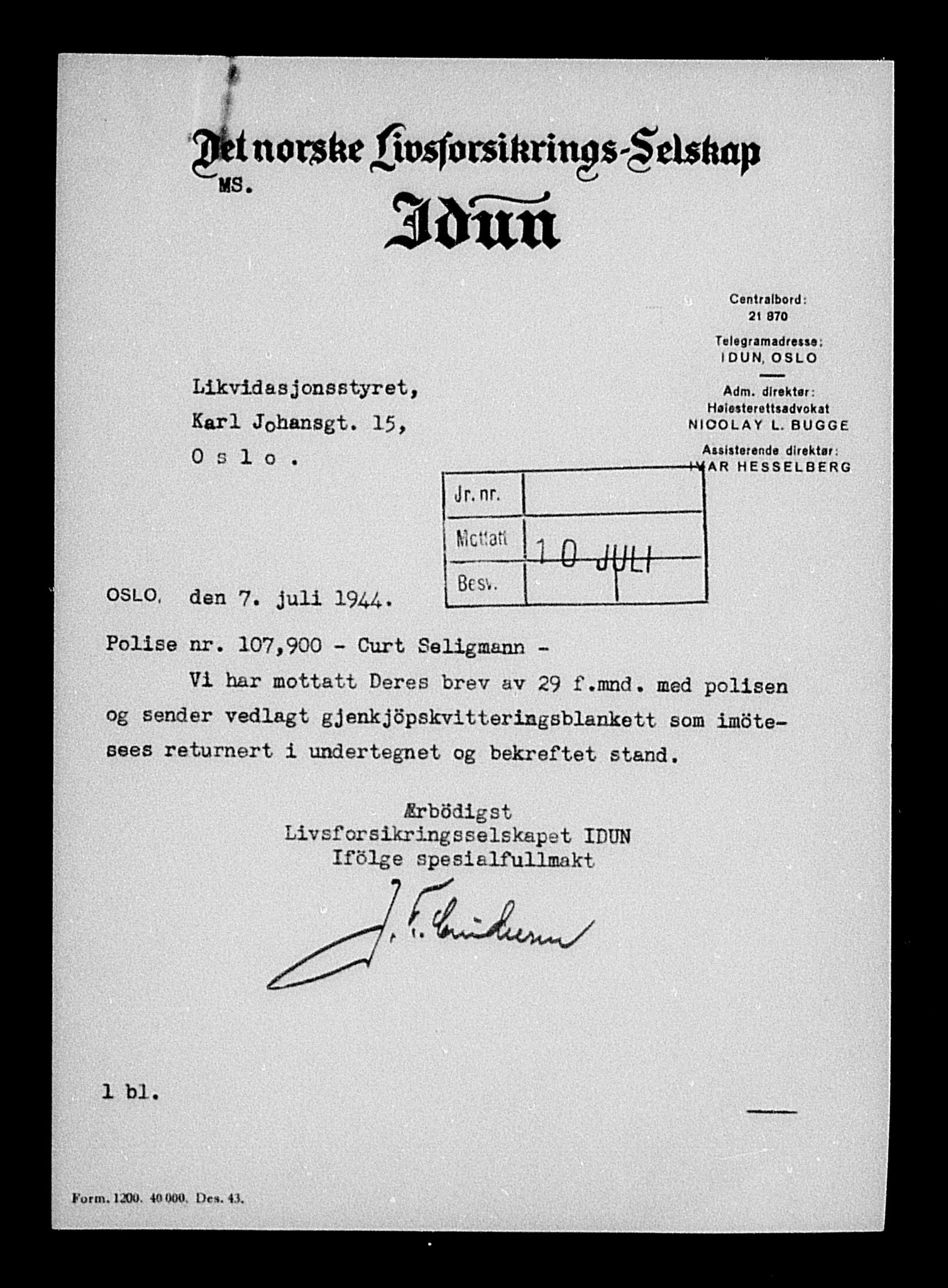 Justisdepartementet, Tilbakeføringskontoret for inndratte formuer, AV/RA-S-1564/H/Hc/Hcb/L0915: --, 1945-1947, p. 393