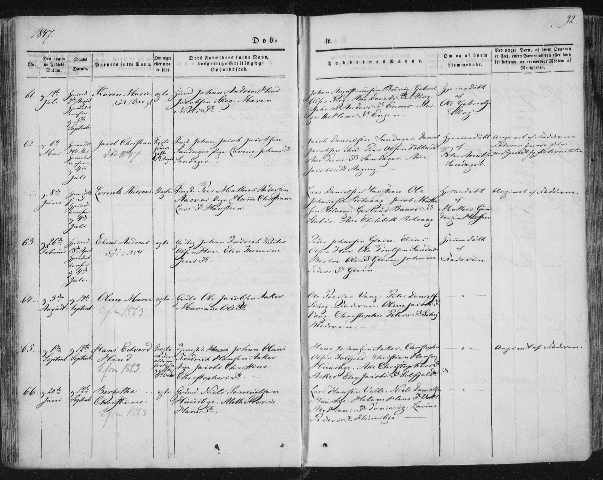 Ministerialprotokoller, klokkerbøker og fødselsregistre - Nordland, AV/SAT-A-1459/838/L0549: Parish register (official) no. 838A07, 1840-1854, p. 92