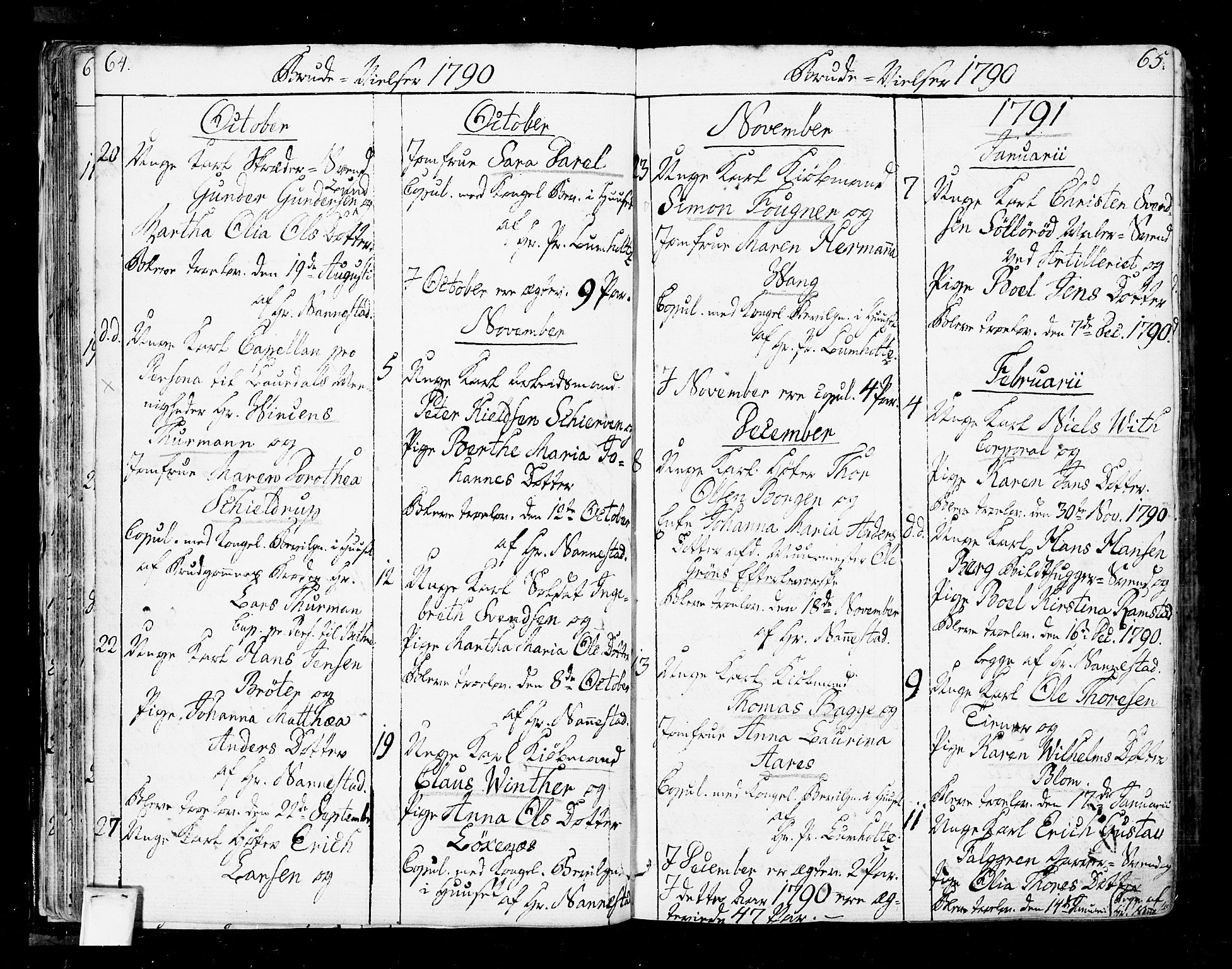 Oslo domkirke Kirkebøker, SAO/A-10752/F/Fa/L0005: Parish register (official) no. 5, 1787-1806, p. 64-65