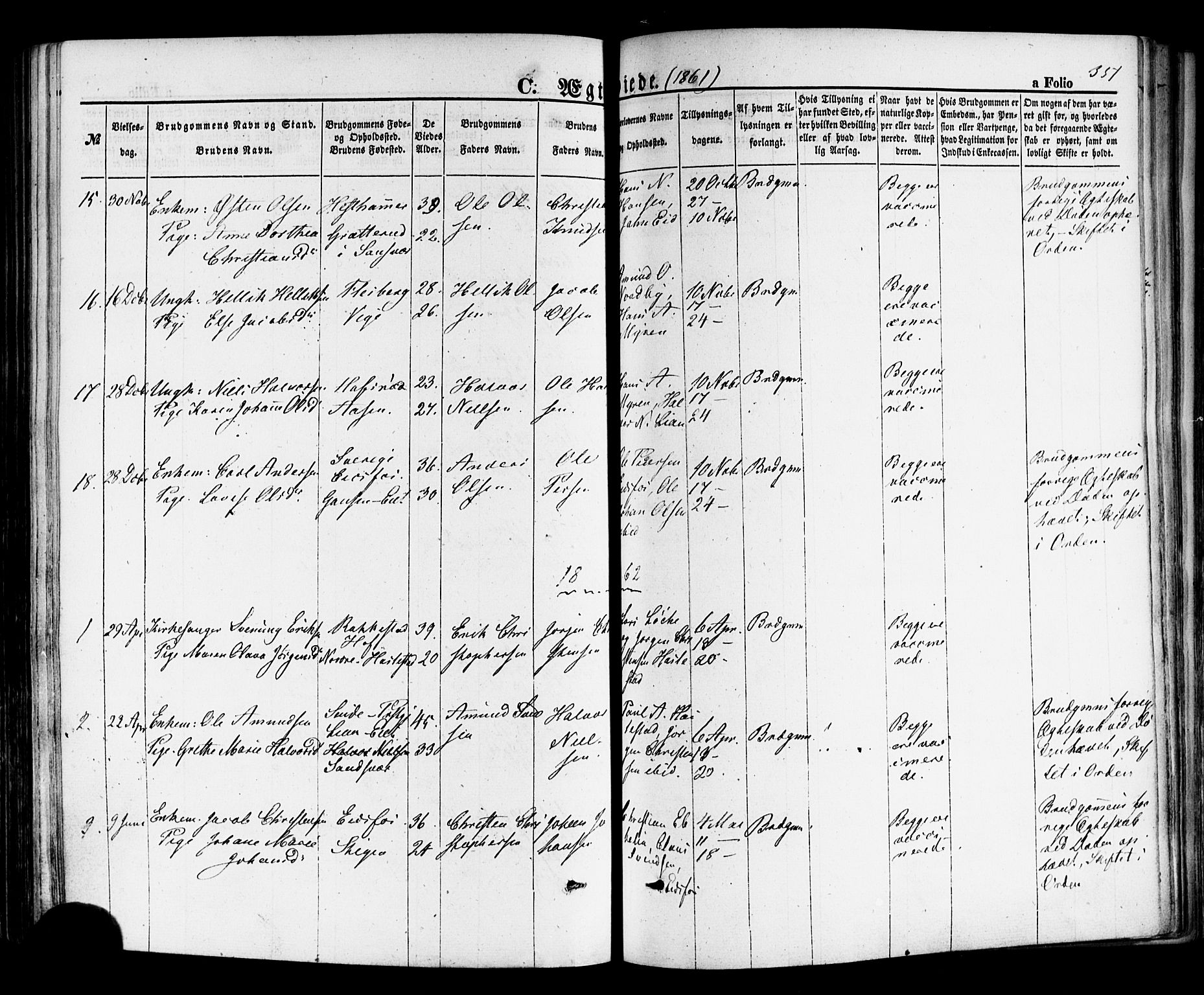 Hof kirkebøker, SAKO/A-64/F/Fa/L0006: Parish register (official) no. I 6, 1851-1877, p. 351