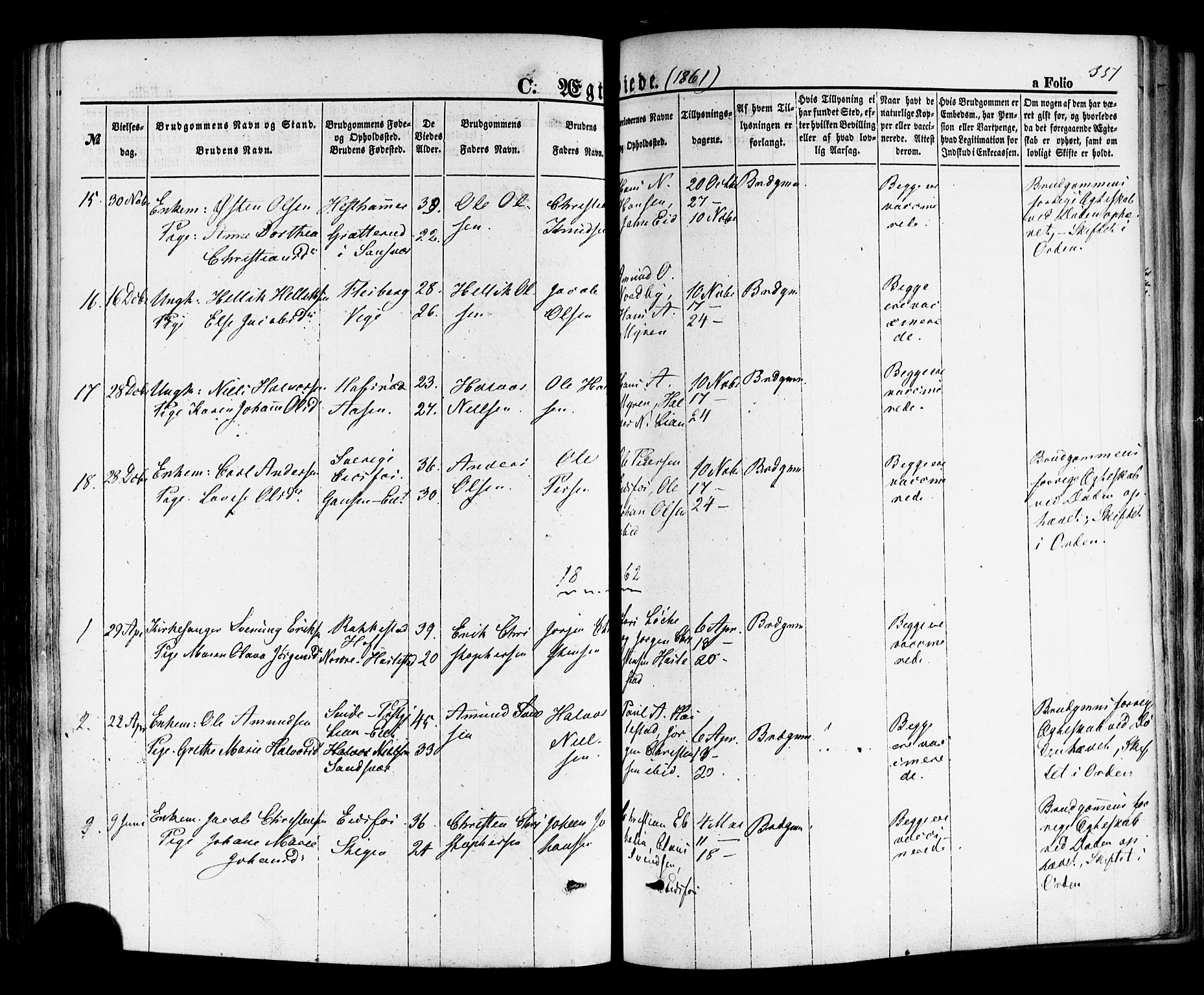 Hof kirkebøker, AV/SAKO-A-64/F/Fa/L0006: Parish register (official) no. I 6, 1851-1877, p. 351