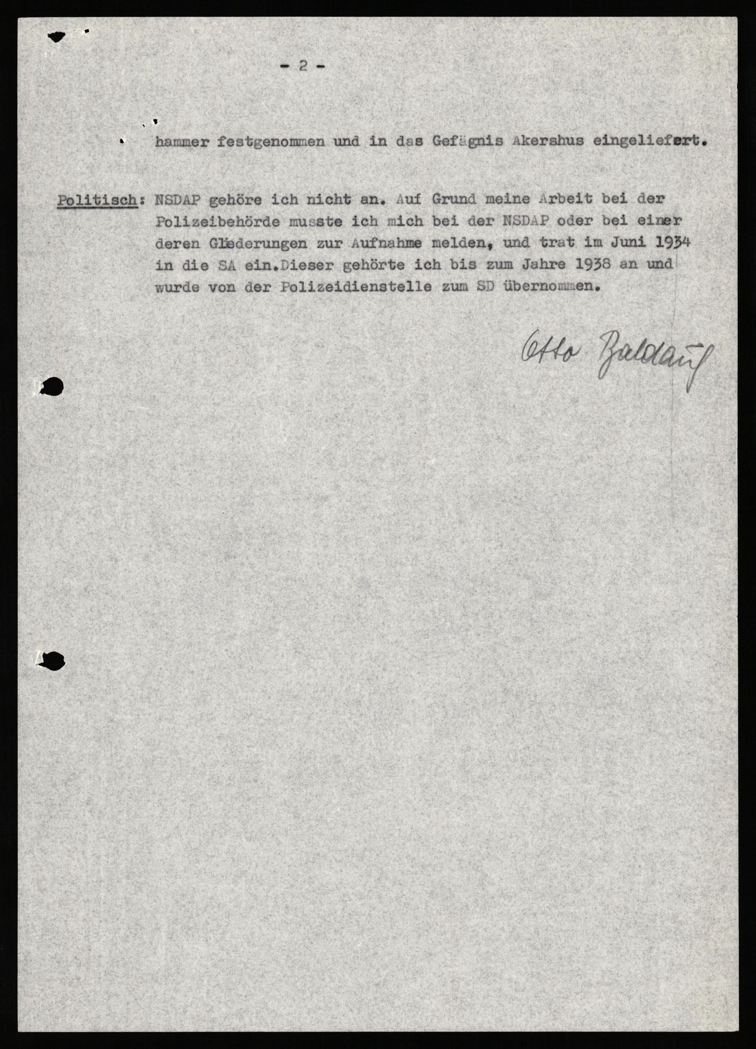 Forsvaret, Forsvarets overkommando II, RA/RAFA-3915/D/Db/L0038: CI Questionaires. Tyske okkupasjonsstyrker i Norge. Østerrikere., 1945-1946, p. 62